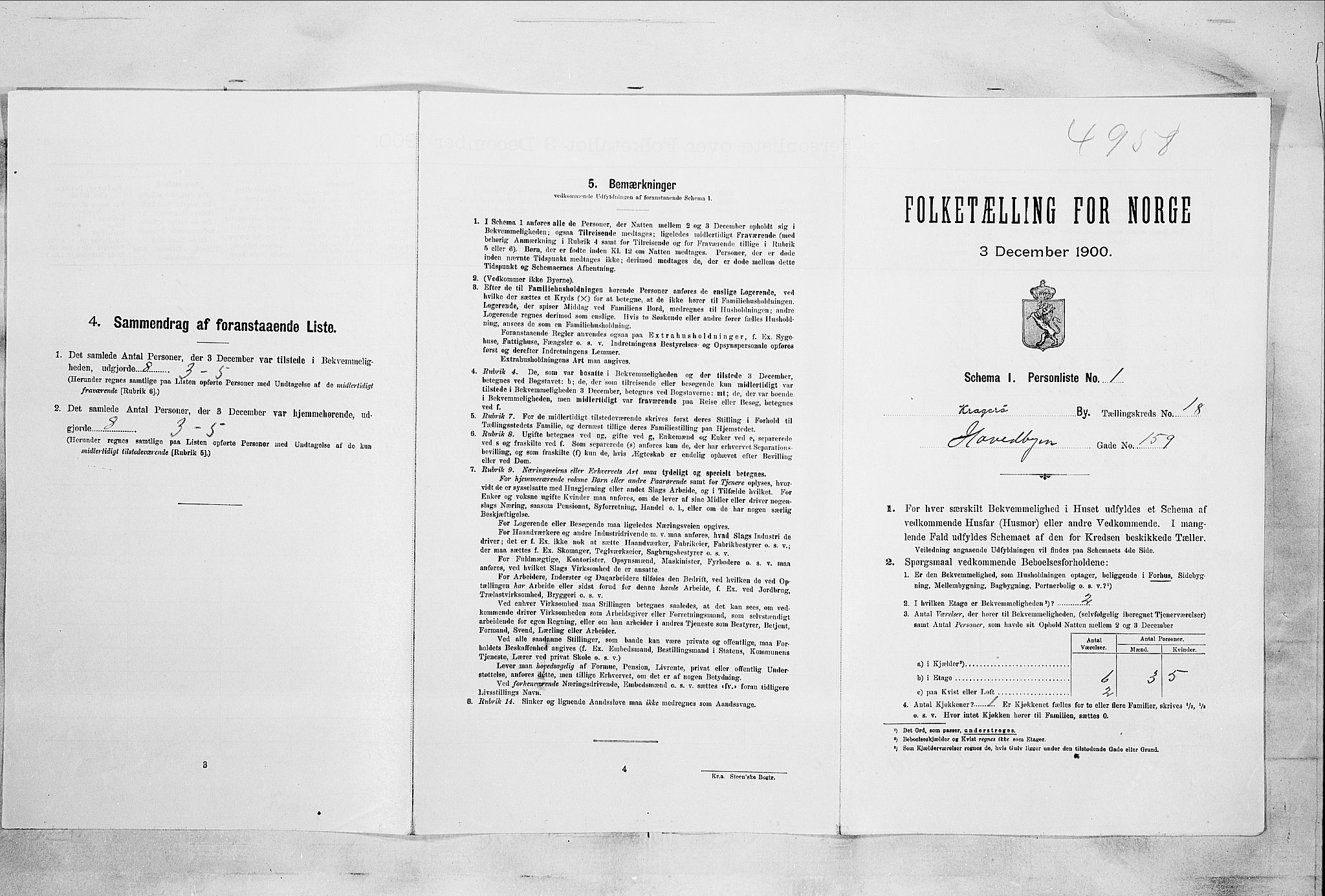 SAKO, 1900 census for Kragerø, 1900, p. 2162