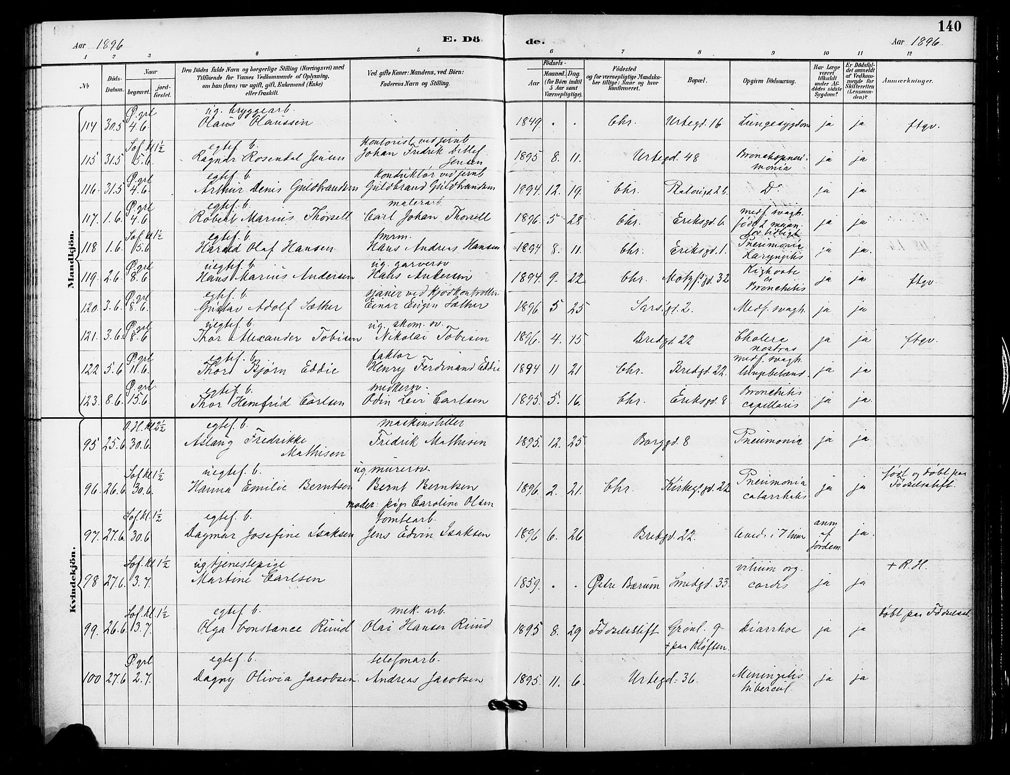 Grønland prestekontor Kirkebøker, SAO/A-10848/F/Fa/L0010: Parish register (official) no. 10, 1891-1898, p. 140