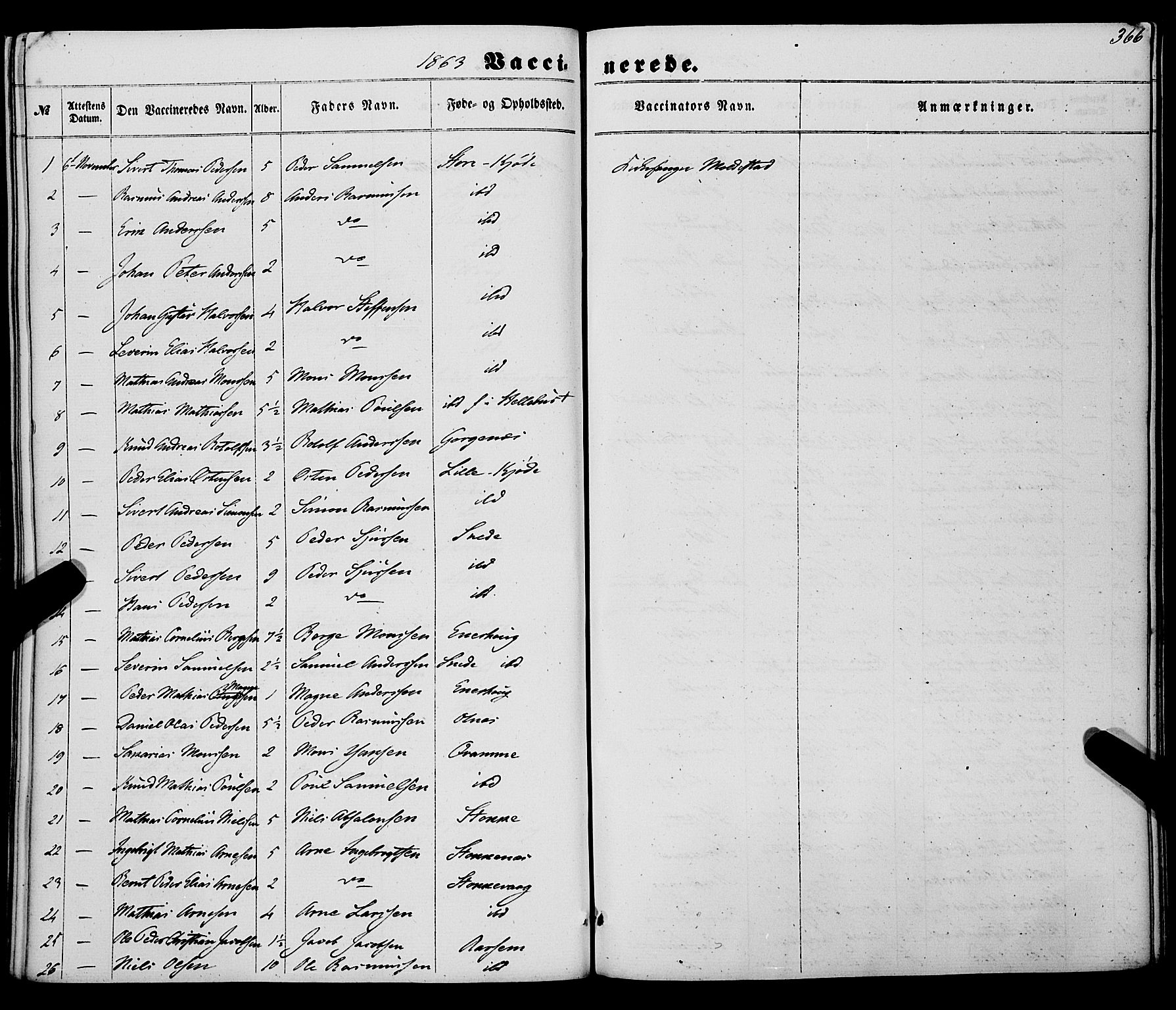 Selje sokneprestembete, SAB/A-99938/H/Ha/Haa/Haaa: Parish register (official) no. A 11, 1858-1870, p. 366