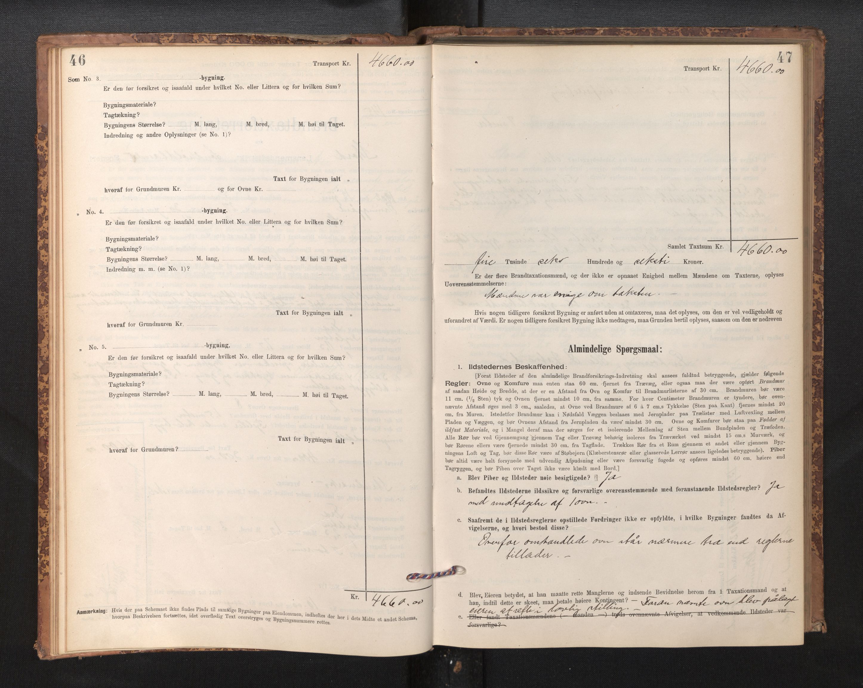 Lensmannen i Stord, SAB/A-35001/0012/L0002: Branntakstprotokoll, skjematakst, 1897-1922, p. 46-47