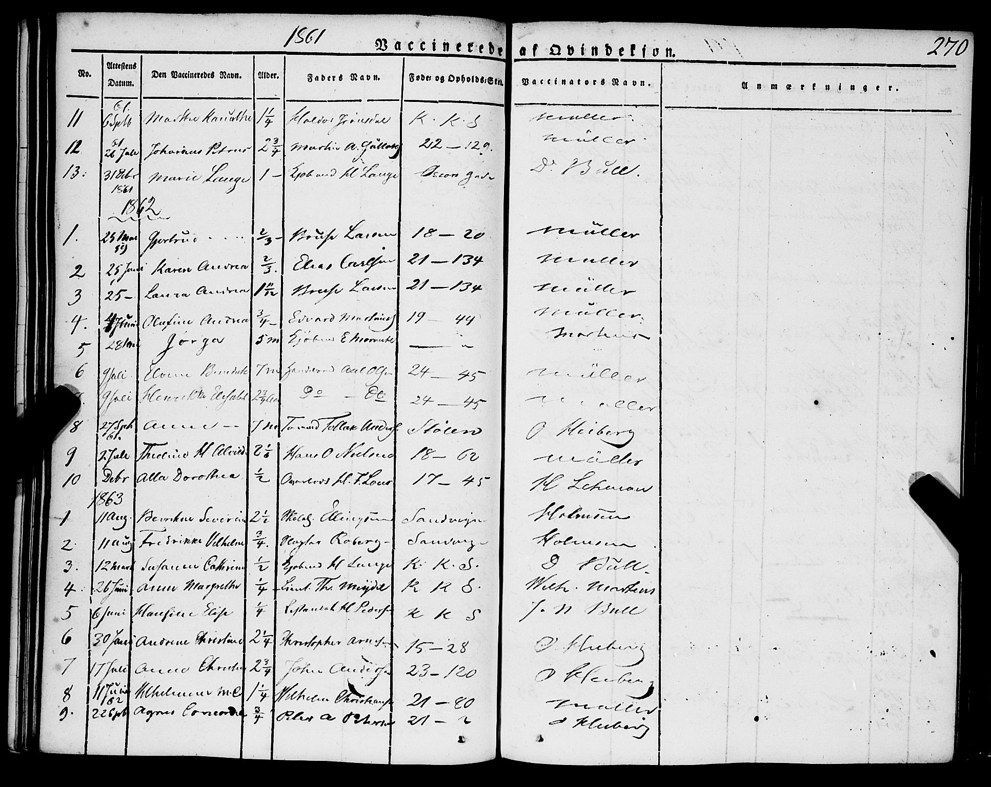 Korskirken sokneprestembete, SAB/A-76101/H/Haa/L0050: Parish register (official) no. F 1, 1821-1869, p. 270