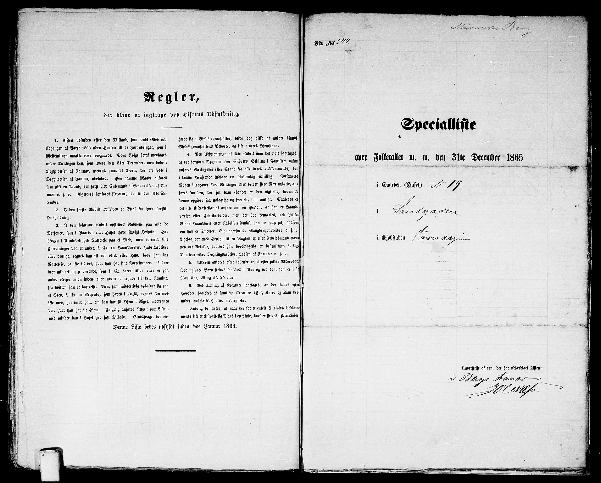 RA, 1865 census for Trondheim, 1865, p. 523