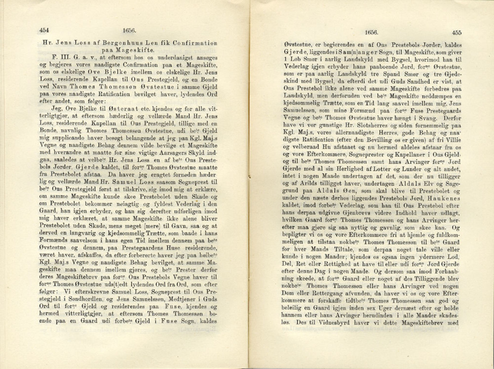 Publikasjoner utgitt av Det Norske Historiske Kildeskriftfond, PUBL/-/-/-: Norske Rigs-Registranter, bind 11, 1653-1656, p. 454-455