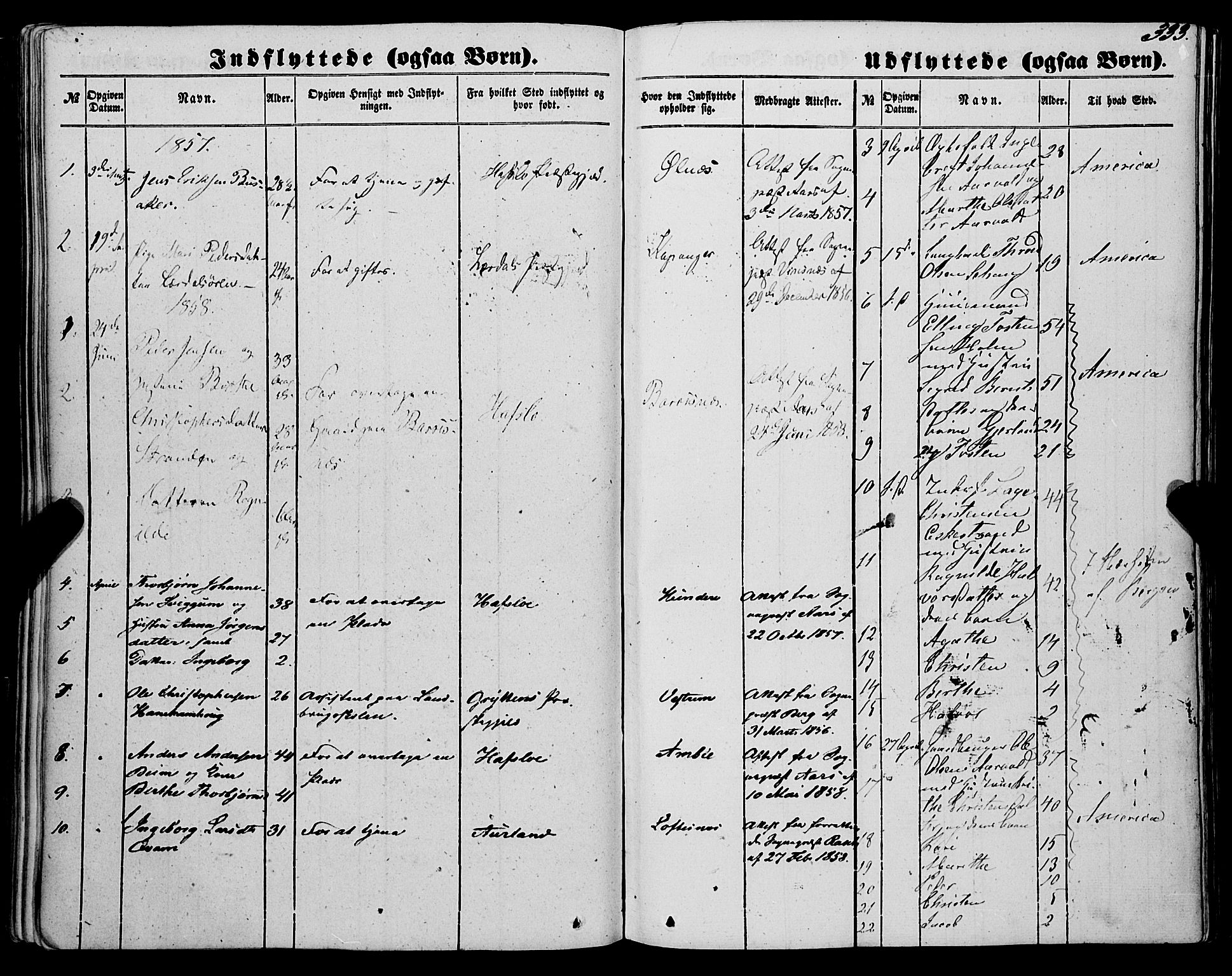 Sogndal sokneprestembete, SAB/A-81301/H/Haa/Haaa/L0012II: Parish register (official) no. A 12II, 1847-1877, p. 333