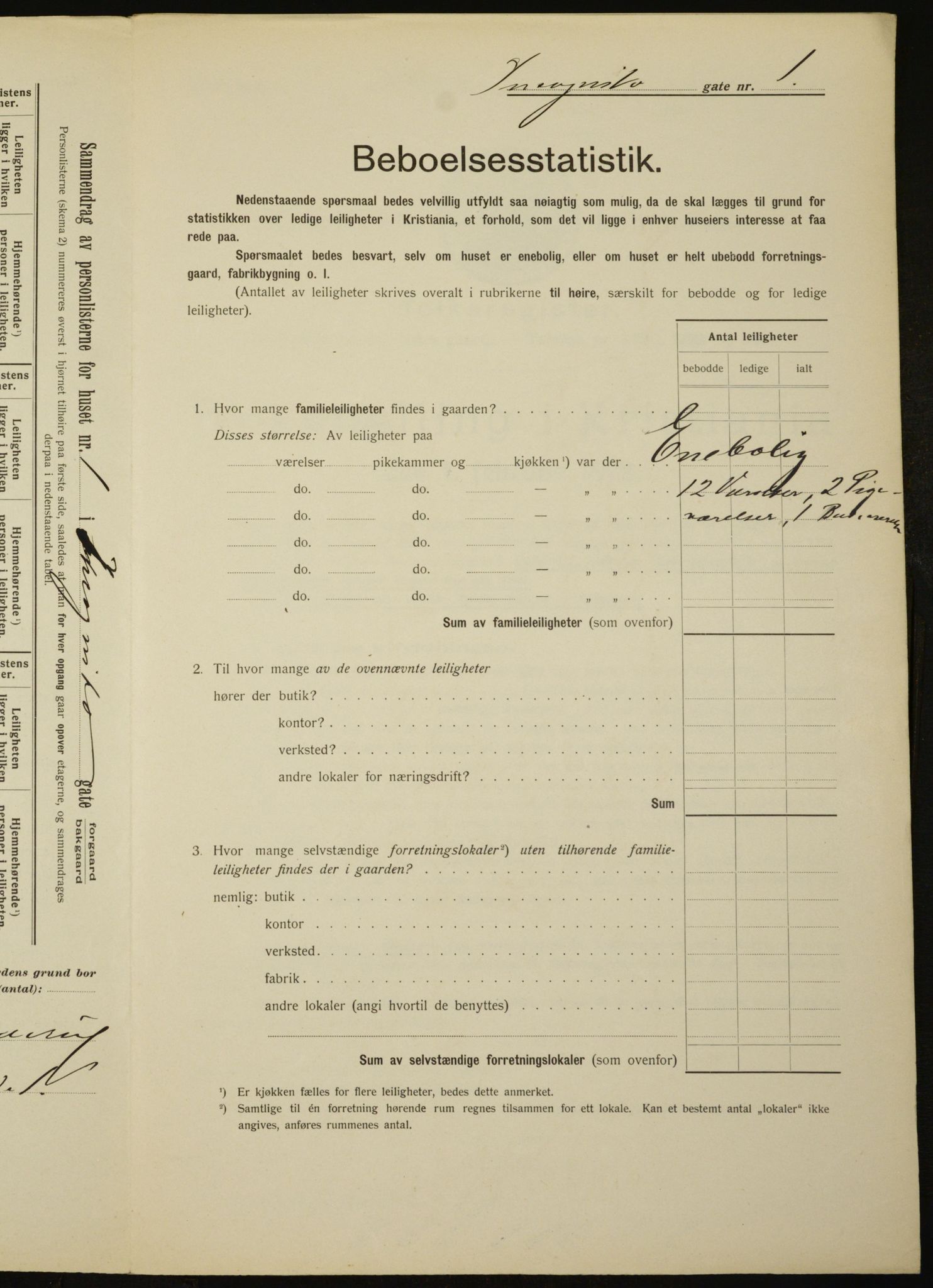 OBA, Municipal Census 1912 for Kristiania, 1912, p. 44364