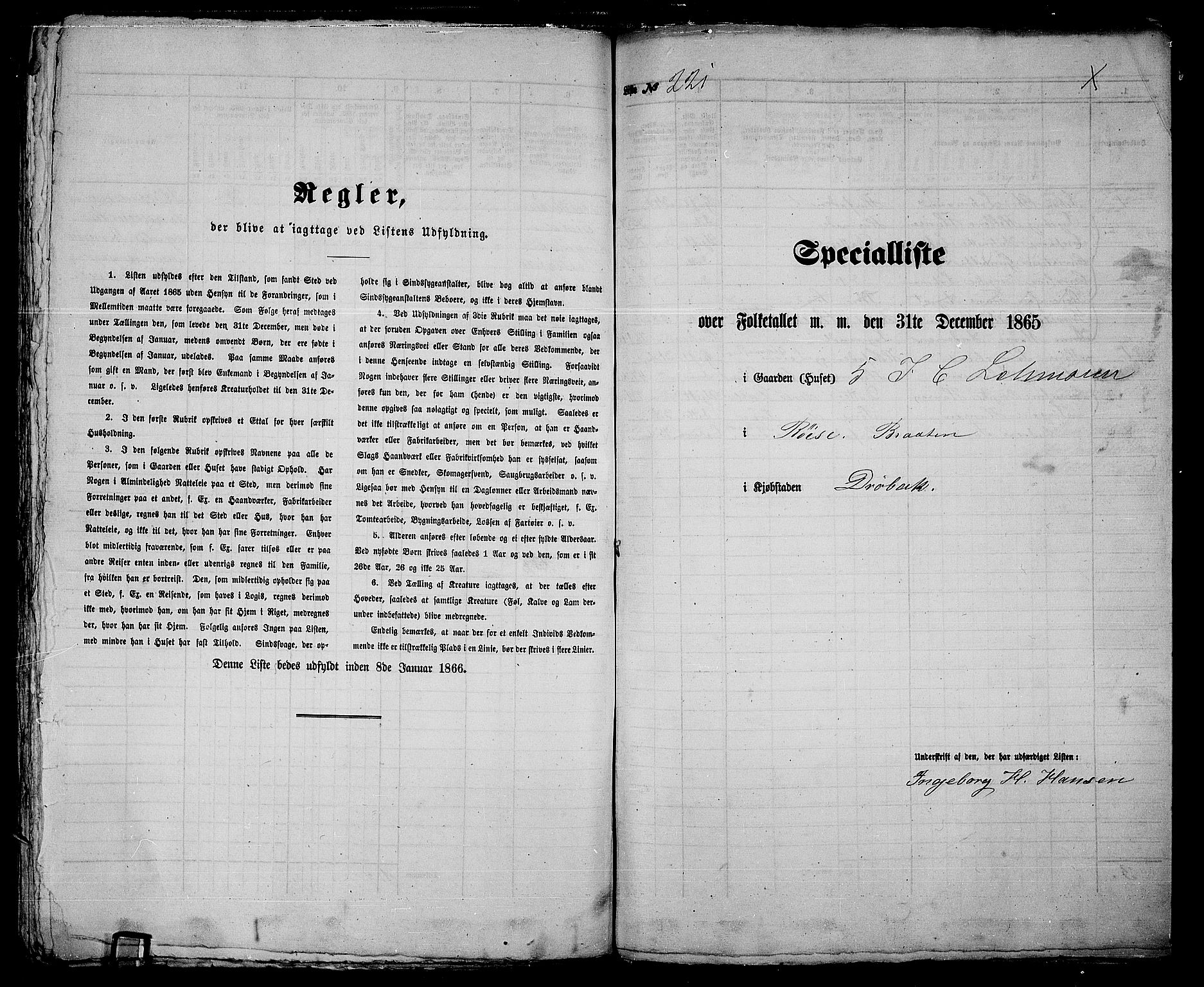 RA, 1865 census for Drøbak/Drøbak, 1865, p. 447