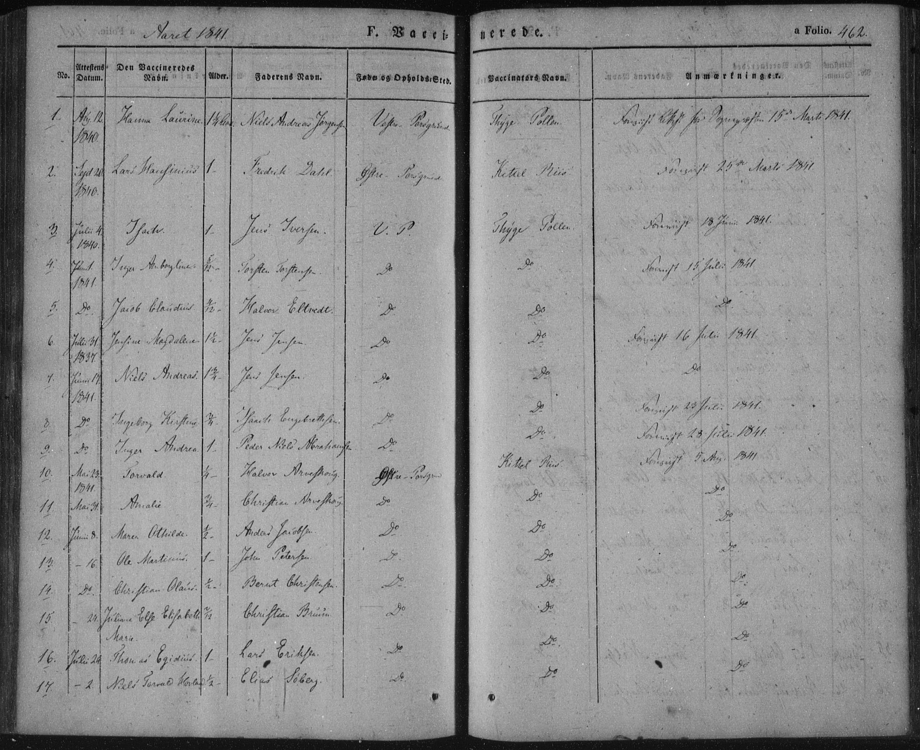 Porsgrunn kirkebøker , AV/SAKO-A-104/F/Fa/L0006: Parish register (official) no. 6, 1841-1857, p. 462