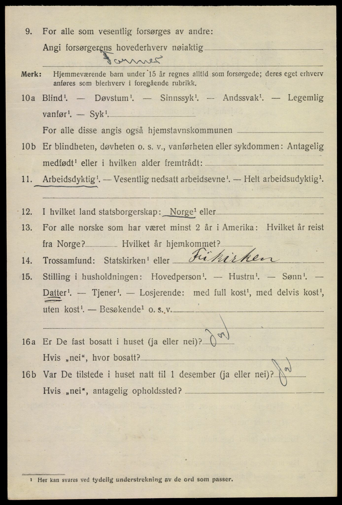 SAKO, 1920 census for Kragerø, 1920, p. 9414