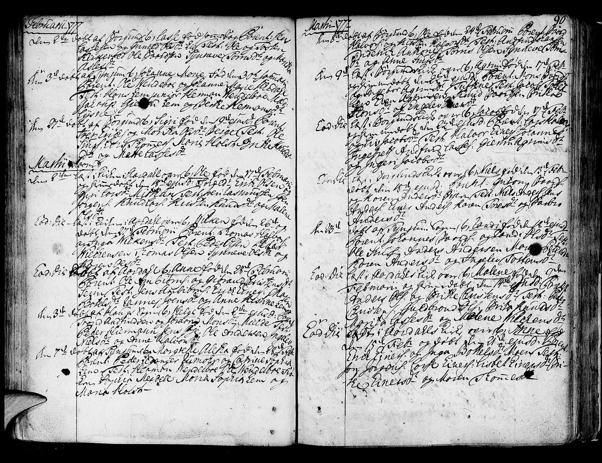 Lærdal sokneprestembete, SAB/A-81201: Parish register (official) no. A 2, 1752-1782, p. 90