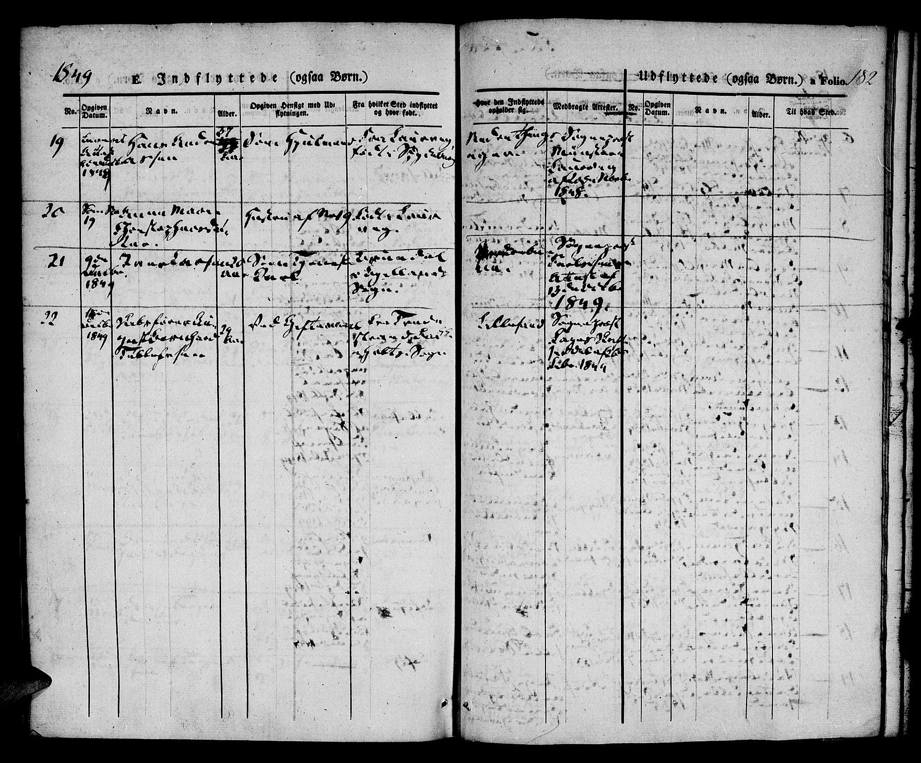 Vestre Moland sokneprestkontor, AV/SAK-1111-0046/F/Fa/Fab/L0005: Parish register (official) no. A 5, 1841-1849, p. 182