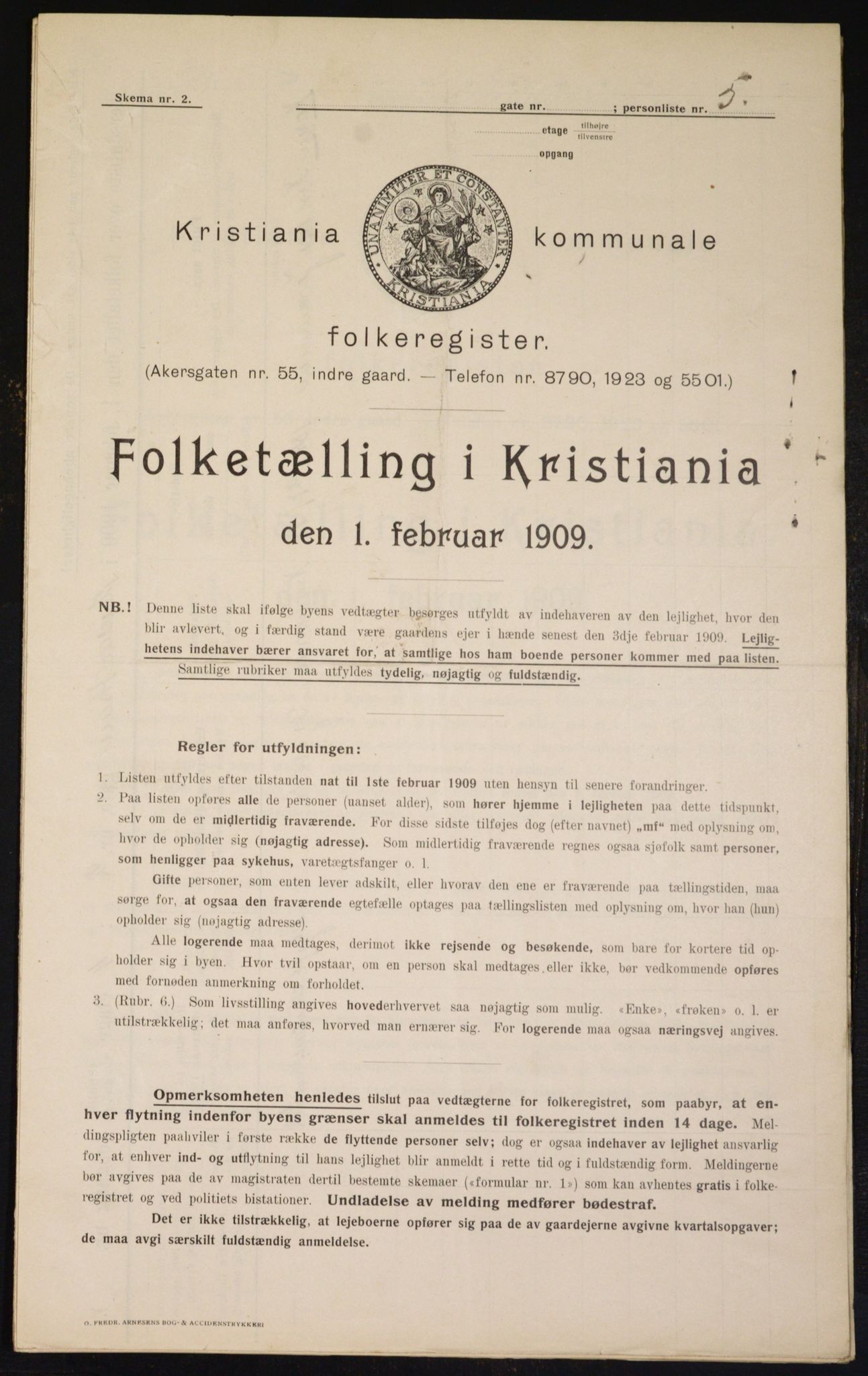 OBA, Municipal Census 1909 for Kristiania, 1909, p. 68243