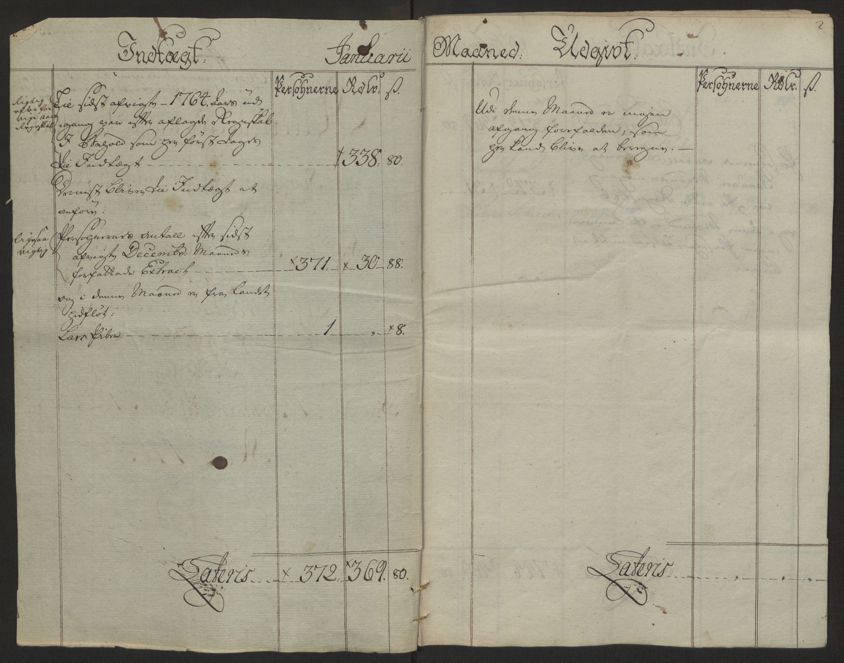 Rentekammeret inntil 1814, Reviderte regnskaper, Byregnskaper, RA/EA-4066/R/Rb/L0029/0001: [B3] Kontribusjonsregnskap / Ekstraskatt, 1762-1772, p. 139