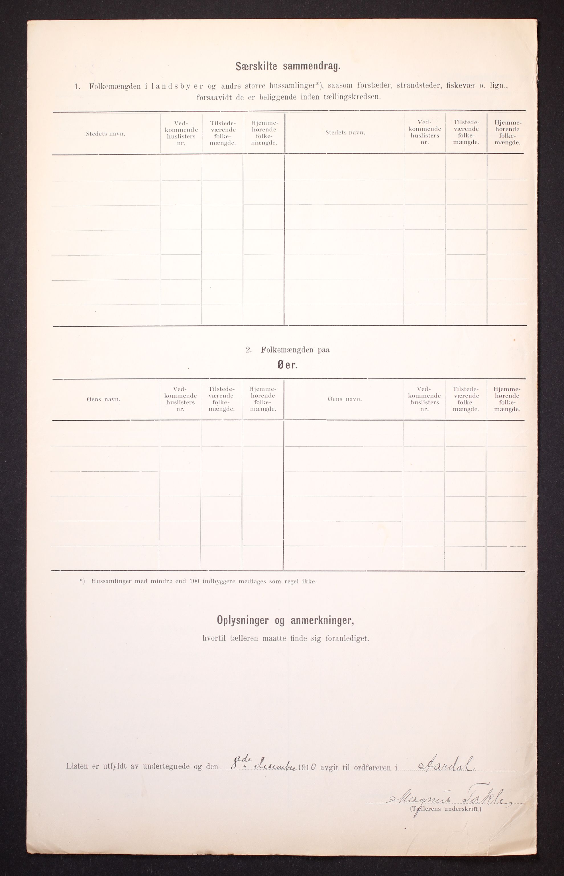 RA, 1910 census for Årdal, 1910, p. 6