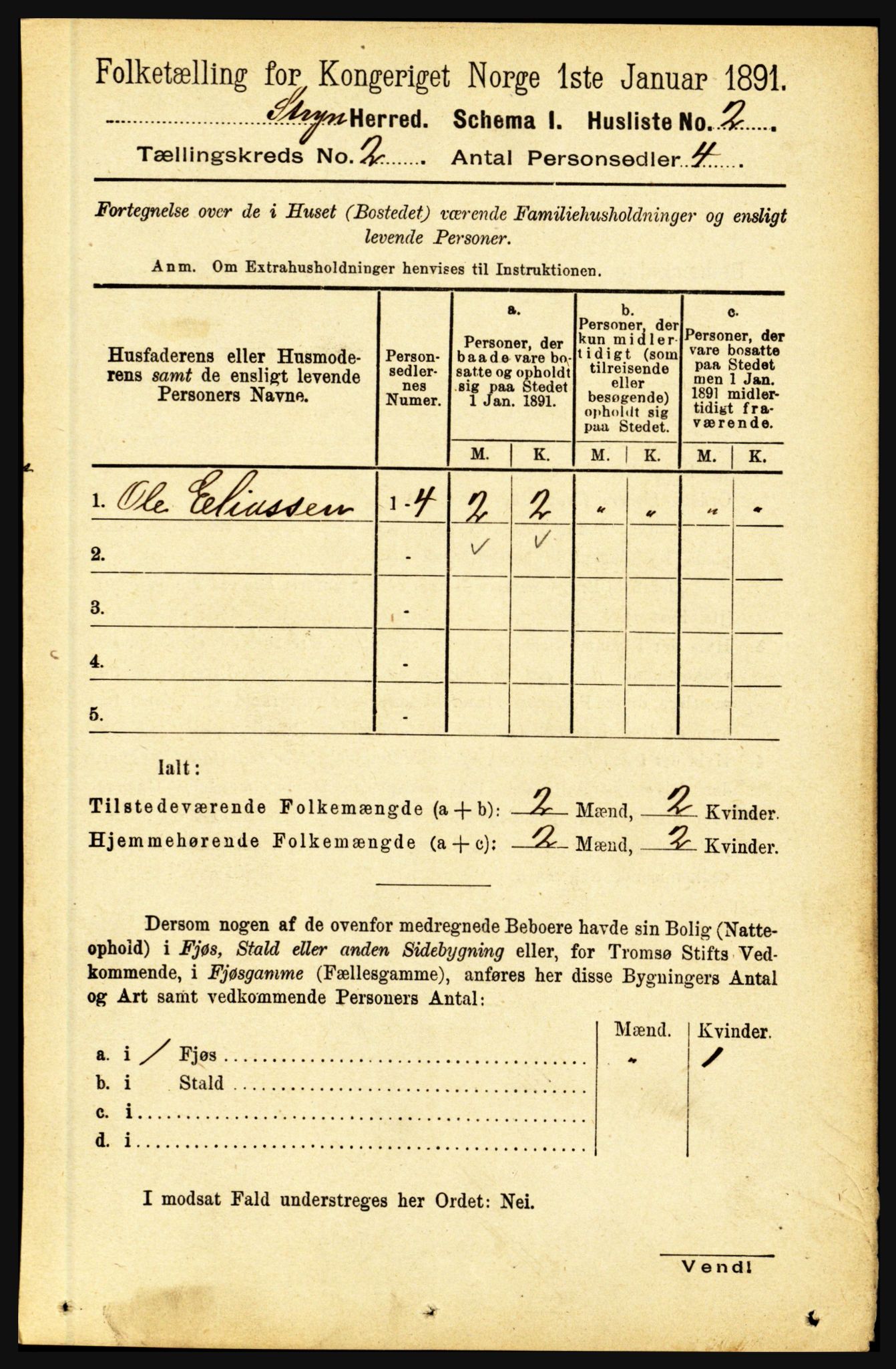 RA, 1891 census for 1448 Stryn, 1891, p. 239