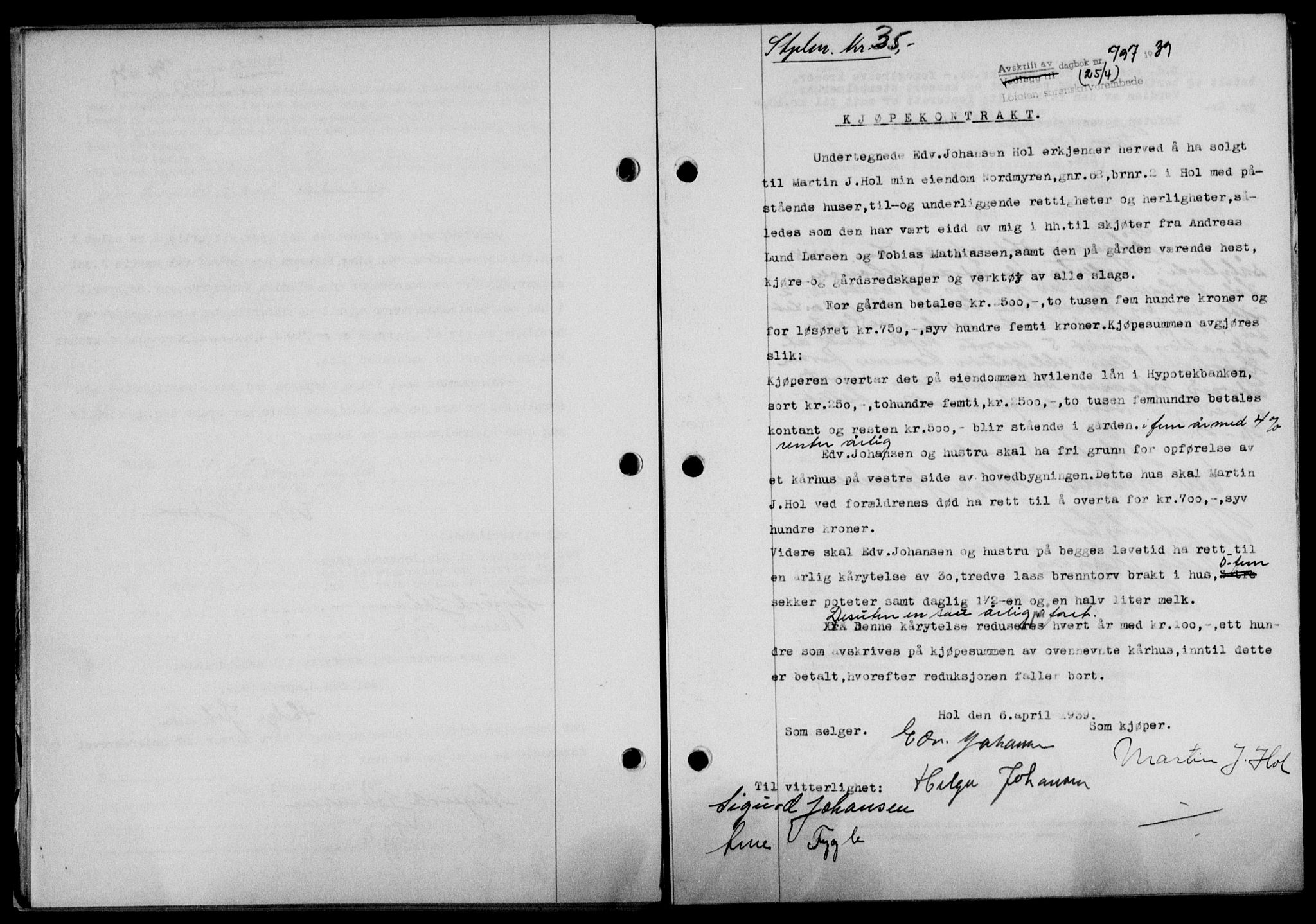 Lofoten sorenskriveri, SAT/A-0017/1/2/2C/L0005a: Mortgage book no. 5a, 1939-1939, Diary no: : 797/1939