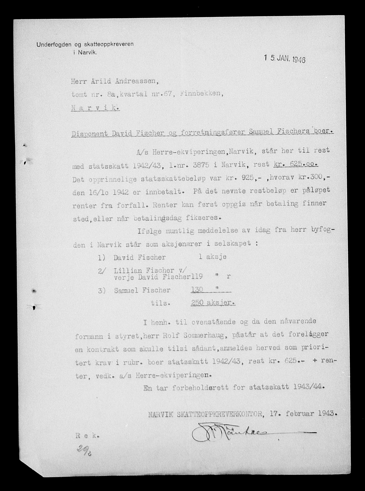 Justisdepartementet, Tilbakeføringskontoret for inndratte formuer, AV/RA-S-1564/H/Hc/Hcb/L0913: --, 1945-1947, p. 188