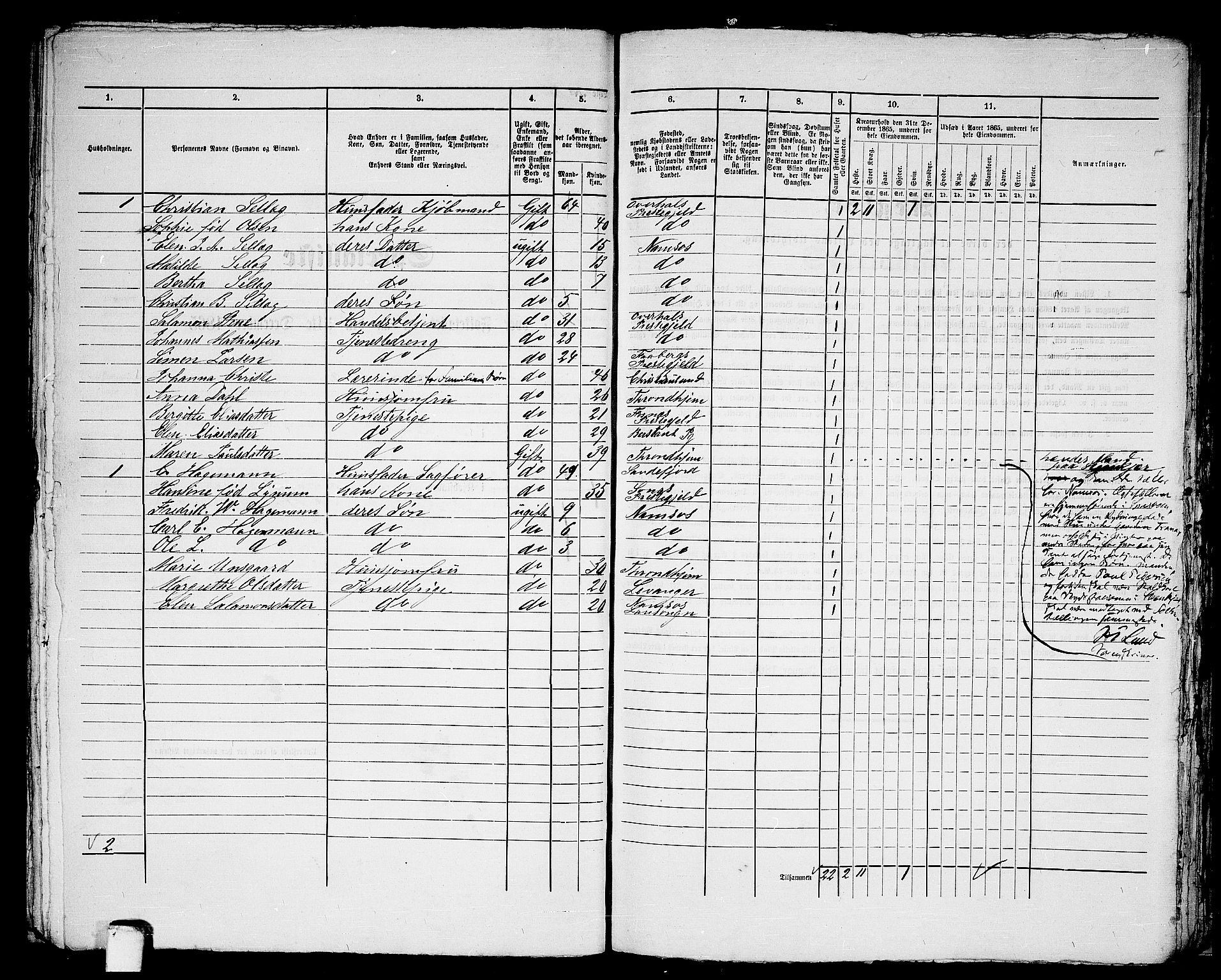 RA, 1865 census for Namsos/Namsos, 1865, p. 53