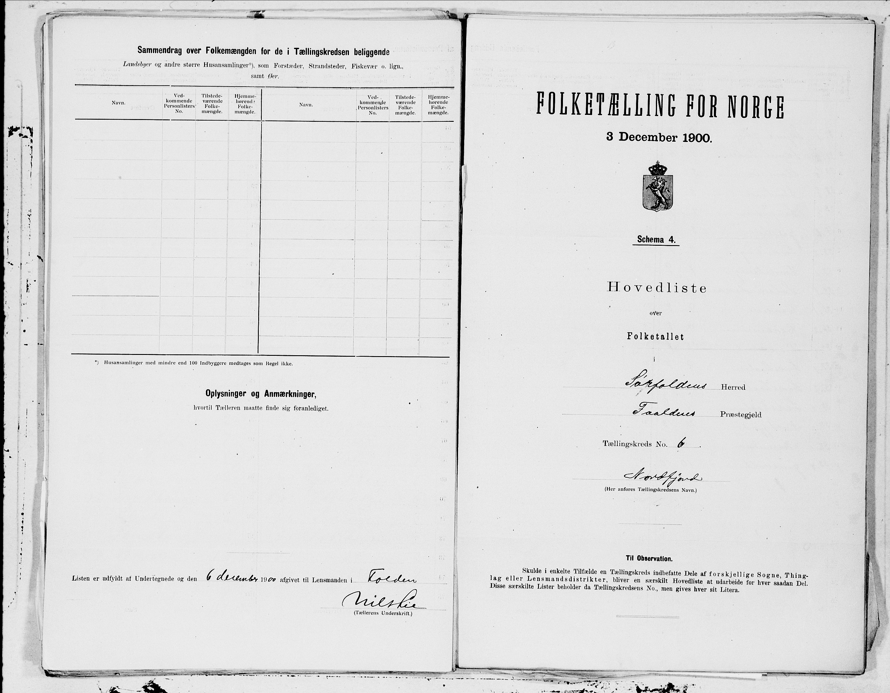 SAT, 1900 census for Sørfold, 1900, p. 12