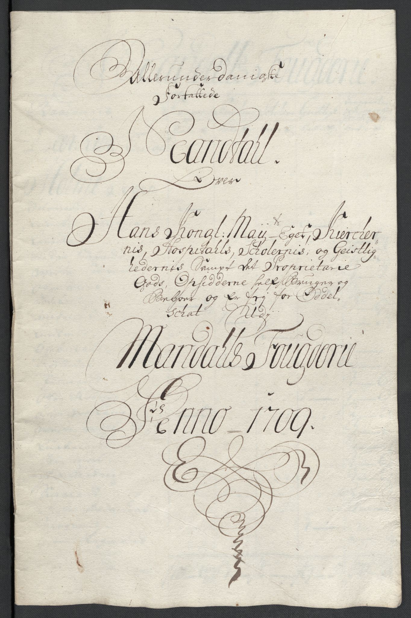 Rentekammeret inntil 1814, Reviderte regnskaper, Fogderegnskap, RA/EA-4092/R43/L2552: Fogderegnskap Lista og Mandal, 1705-1709, p. 331