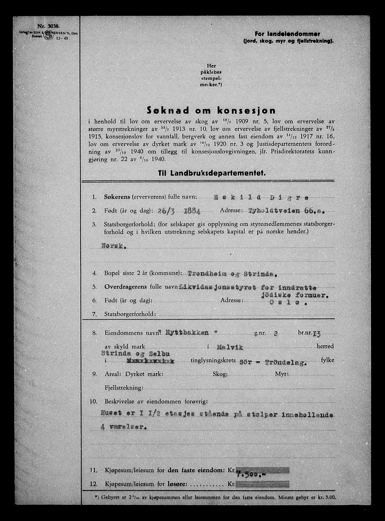 Justisdepartementet, Tilbakeføringskontoret for inndratte formuer, AV/RA-S-1564/H/Hc/Hca/L0894: --, 1945-1947, p. 164