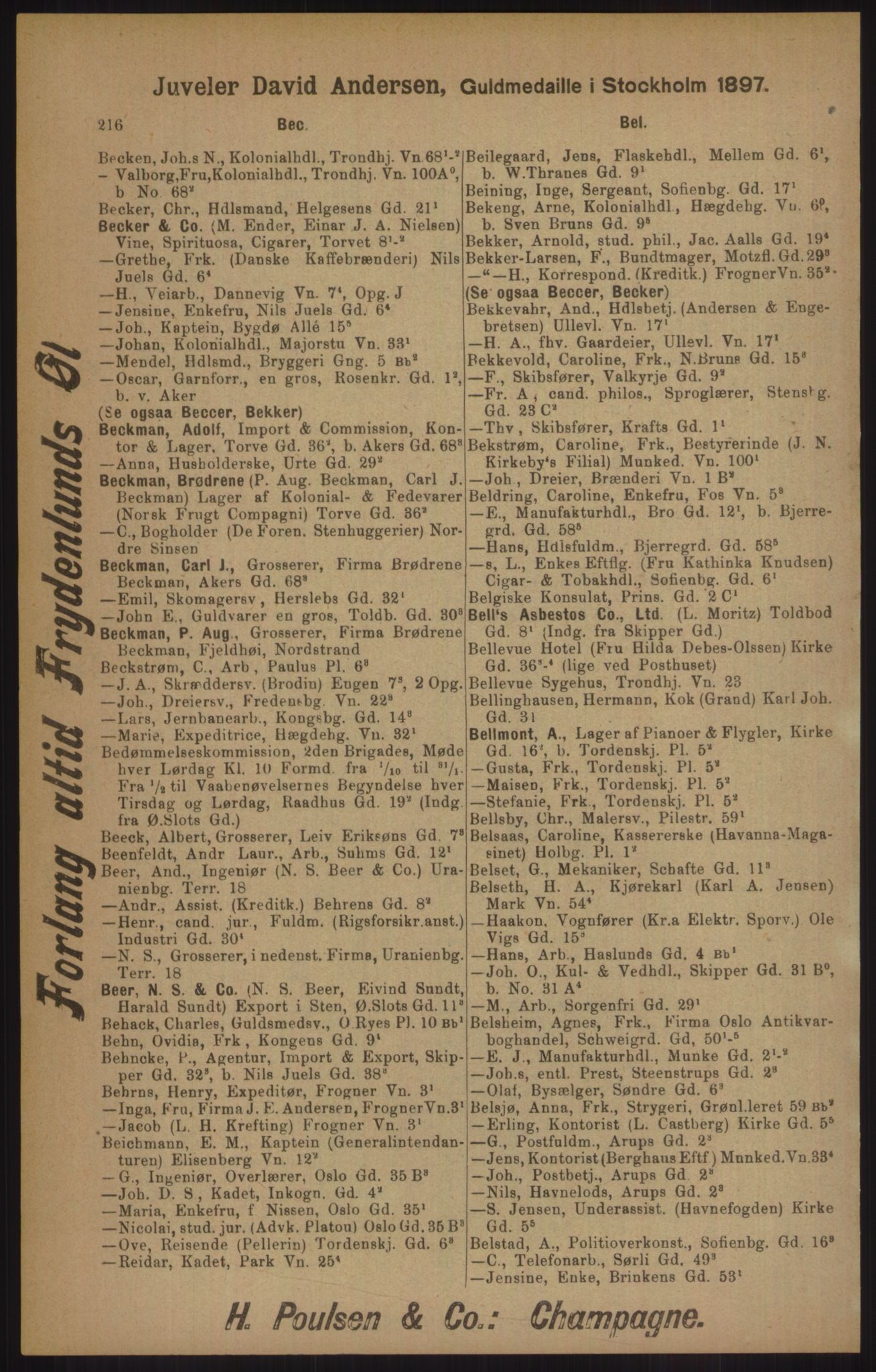 Kristiania/Oslo adressebok, PUBL/-, 1905, p. 216