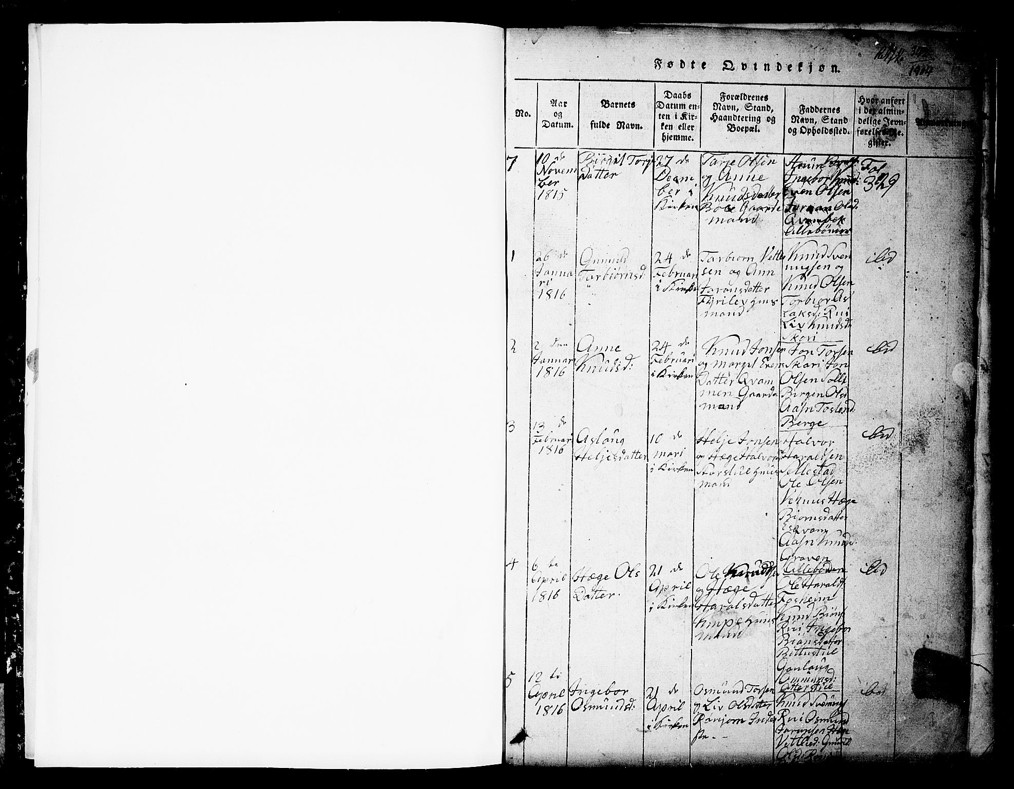 Seljord kirkebøker, SAKO/A-20/G/Gc/L0001: Parish register (copy) no. III 1, 1815-1849, p. 2