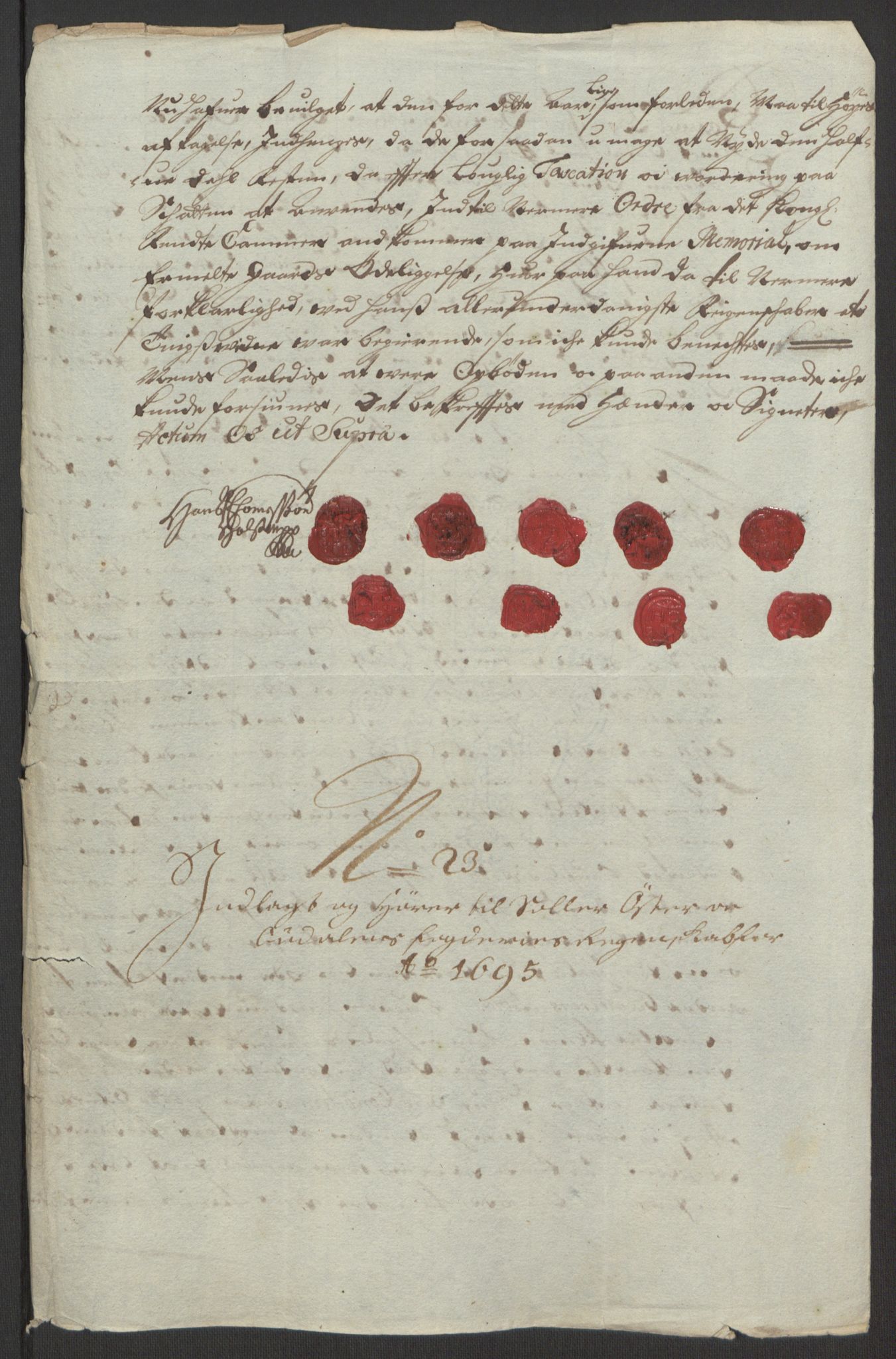 Rentekammeret inntil 1814, Reviderte regnskaper, Fogderegnskap, AV/RA-EA-4092/R13/L0833: Fogderegnskap Solør, Odal og Østerdal, 1695, p. 322
