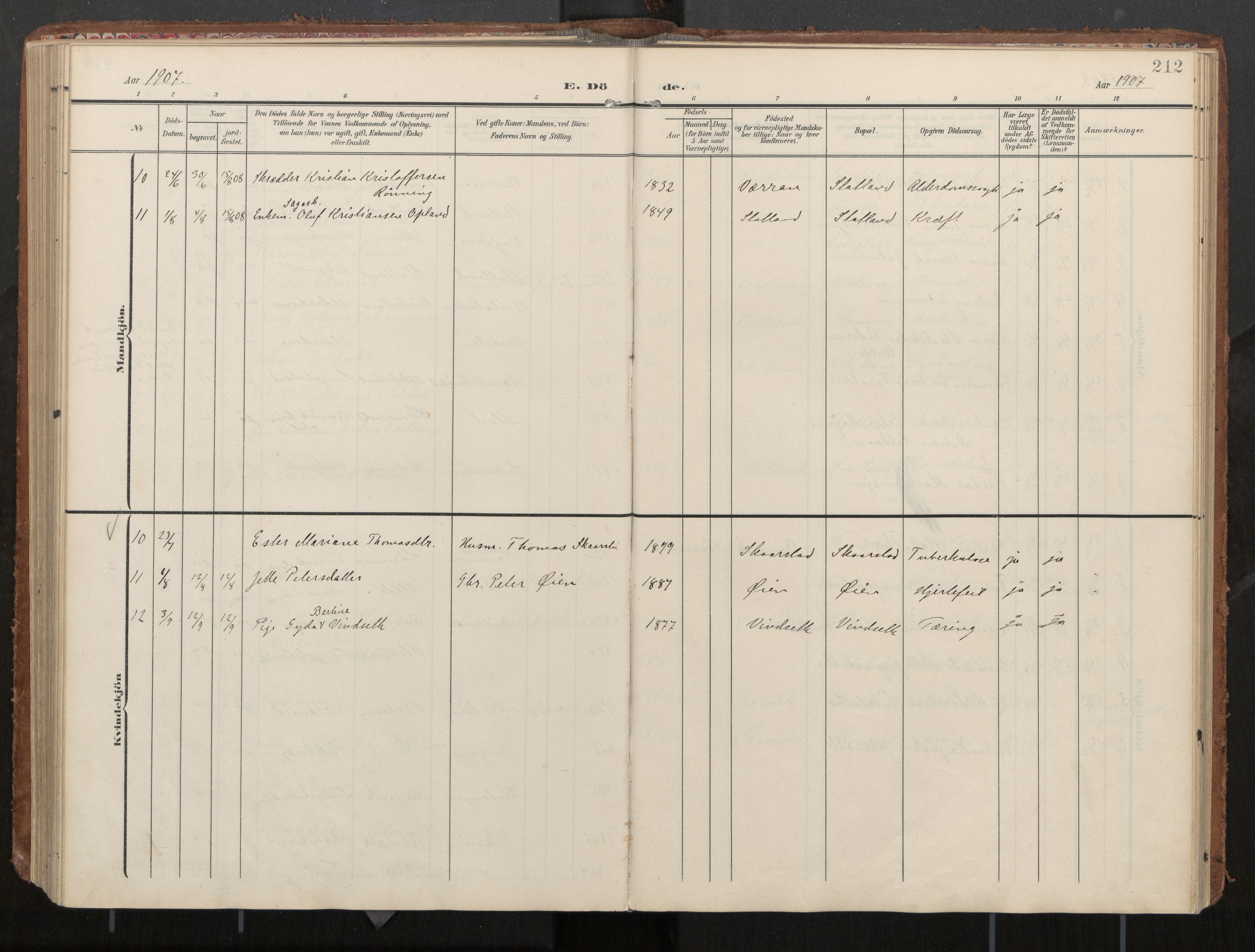 Ministerialprotokoller, klokkerbøker og fødselsregistre - Nord-Trøndelag, AV/SAT-A-1458/774/L0629: Parish register (official), 1904-1926, p. 212