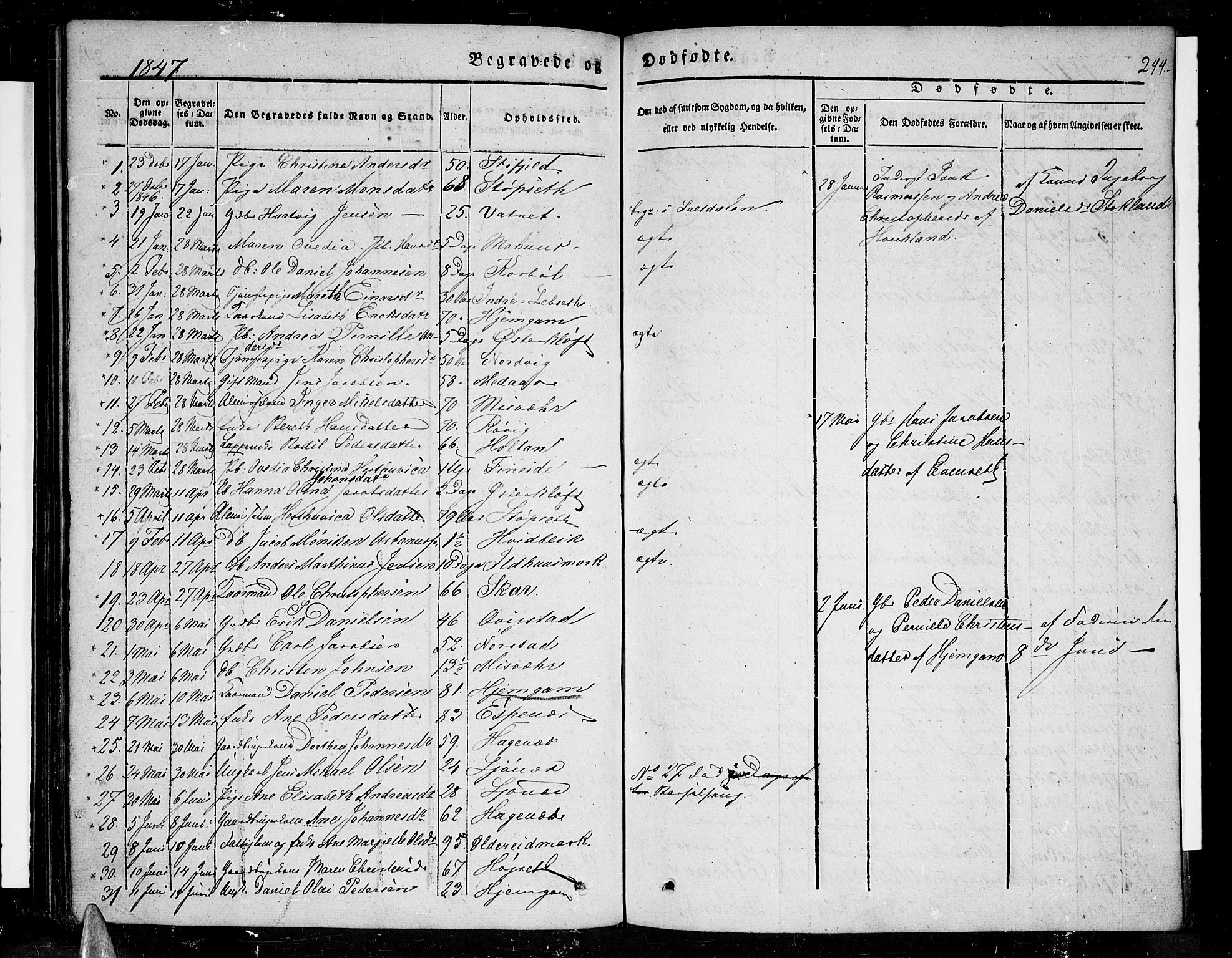 Ministerialprotokoller, klokkerbøker og fødselsregistre - Nordland, AV/SAT-A-1459/852/L0737: Parish register (official) no. 852A07, 1833-1849, p. 244