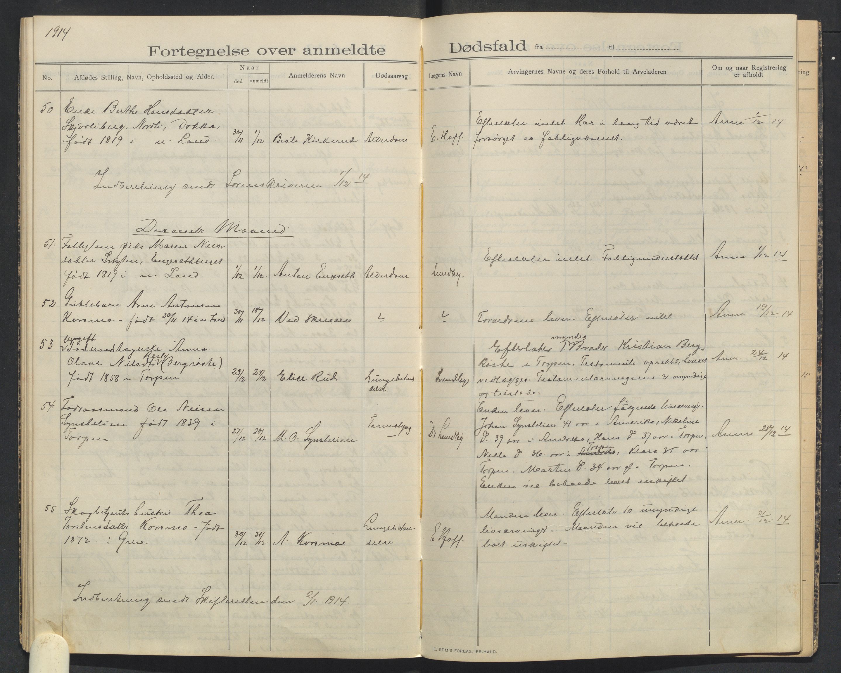 Nordre Land lensmannskontor, AV/SAH-LON-013/H/Ha/Haa/L0001/0002: Dødsfallsprotokoller / Dødsfallsprotokoll, 1910-1916