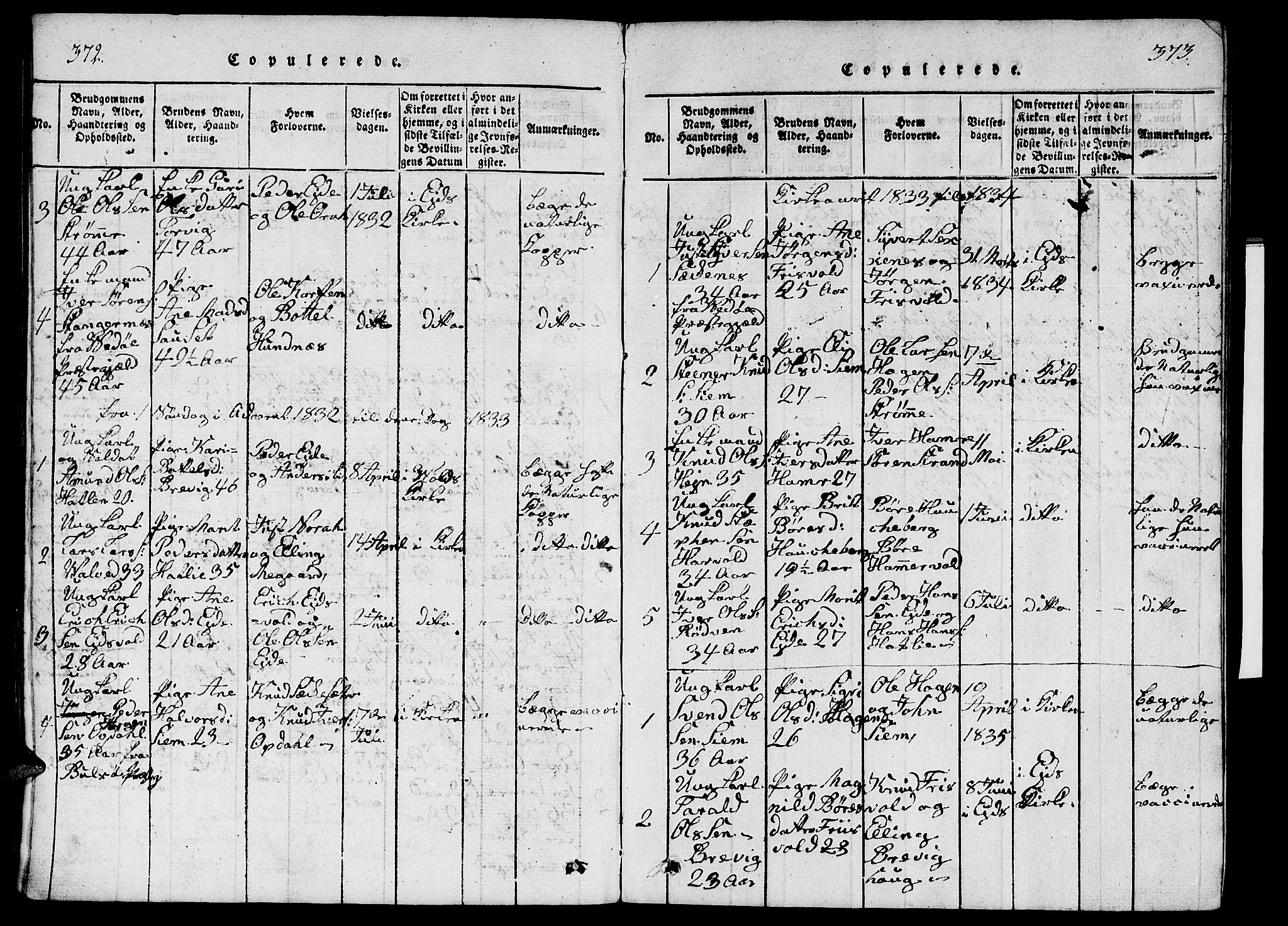 Ministerialprotokoller, klokkerbøker og fødselsregistre - Møre og Romsdal, AV/SAT-A-1454/542/L0558: Parish register (copy) no. 542C01, 1818-1836, p. 372-373