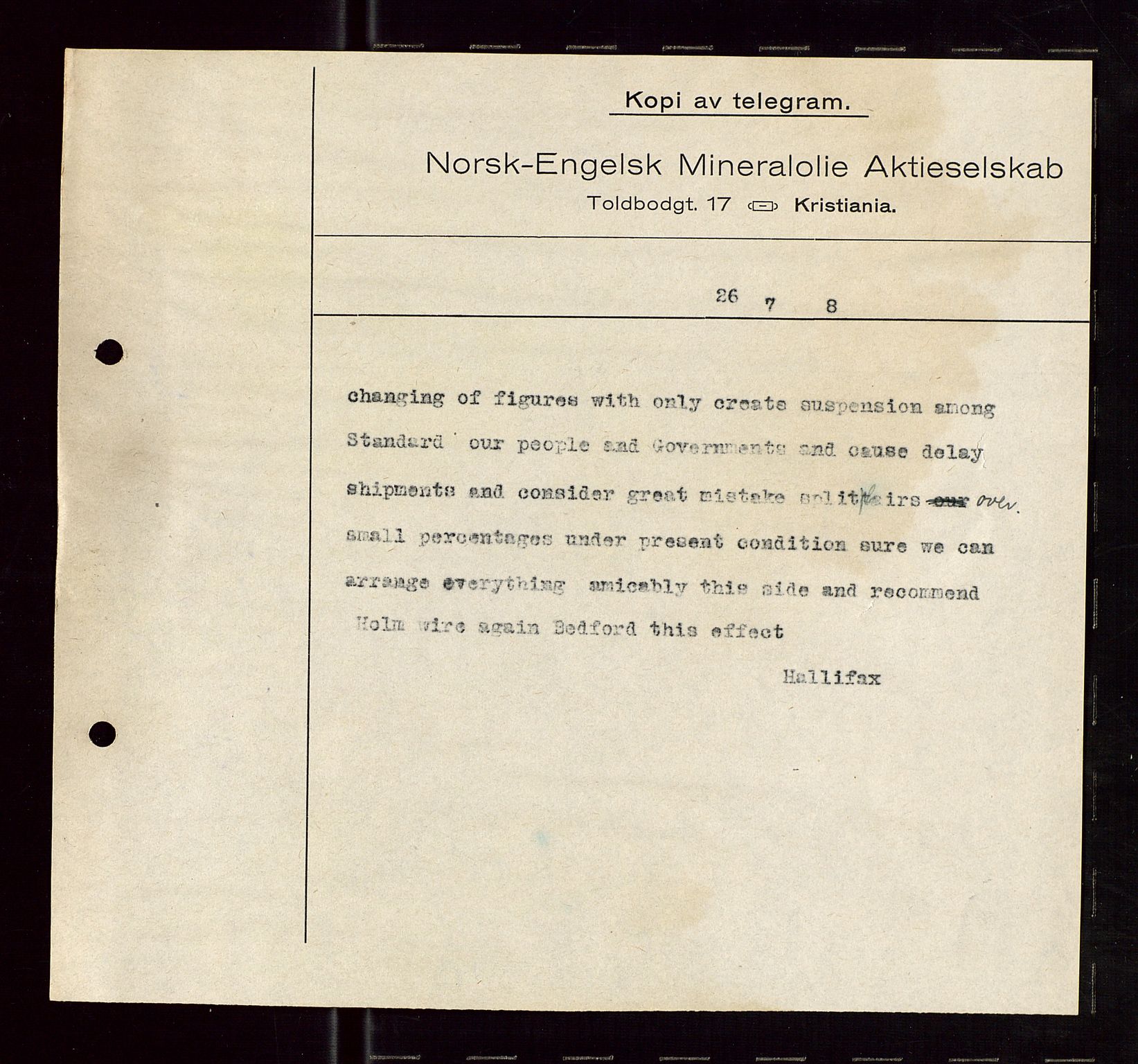 Pa 1521 - A/S Norske Shell, AV/SAST-A-101915/E/Ea/Eaa/L0005: Sjefskorrespondanse, 1918, p. 372