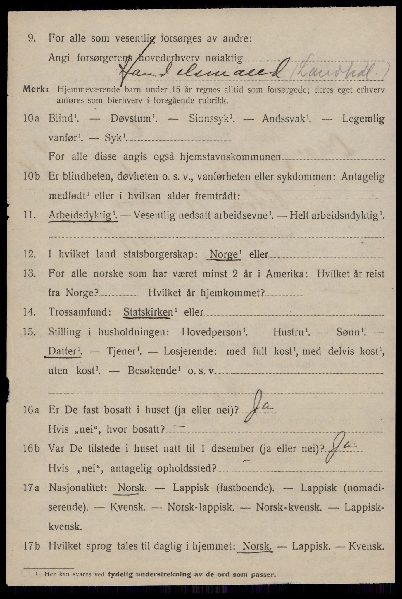 SAT, 1920 census for Orkanger, 1920, p. 2528