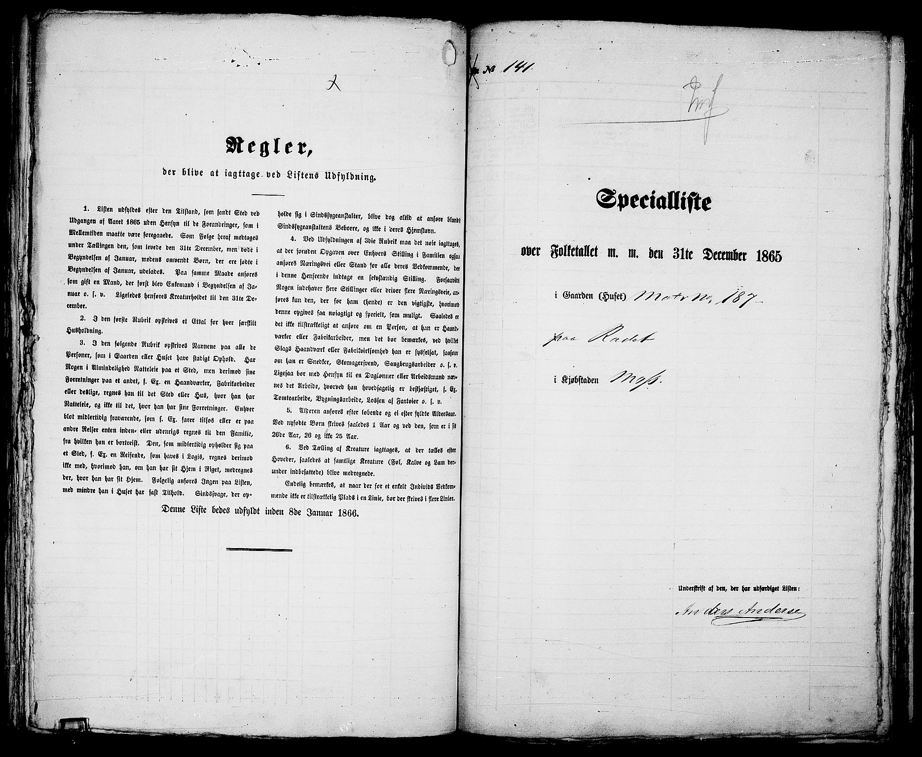 RA, 1865 census for Moss/Moss, 1865, p. 294