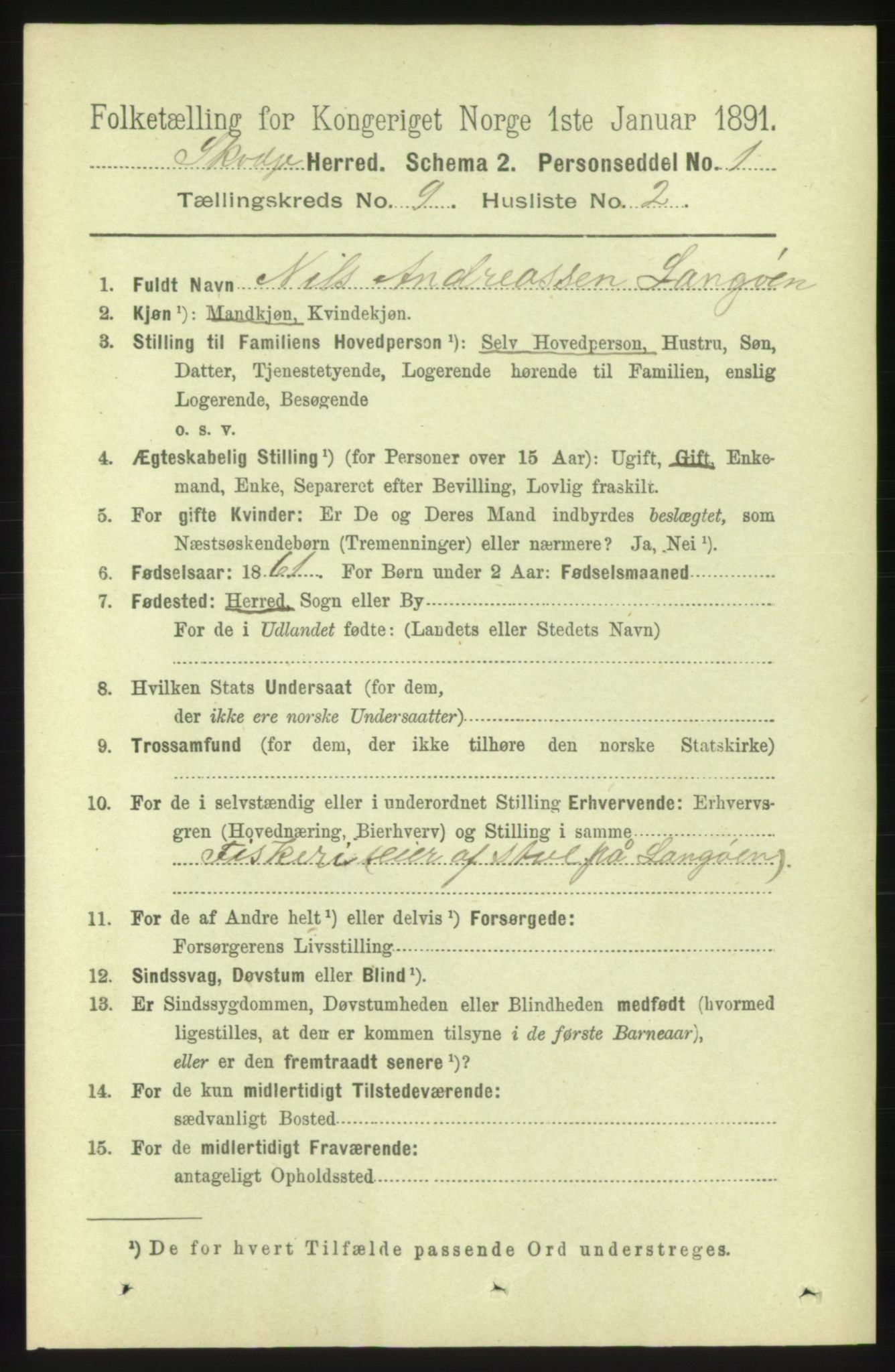 RA, 1891 census for 1529 Skodje, 1891, p. 1865