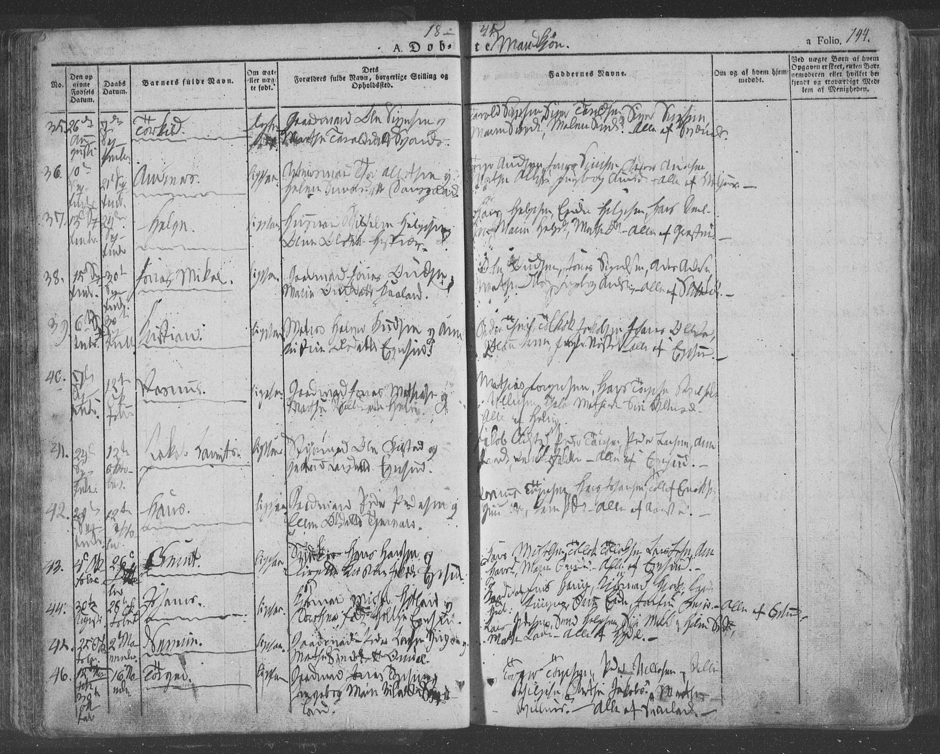 Eigersund sokneprestkontor, AV/SAST-A-101807/S08/L0009: Parish register (official) no. A 9, 1827-1850, p. 144