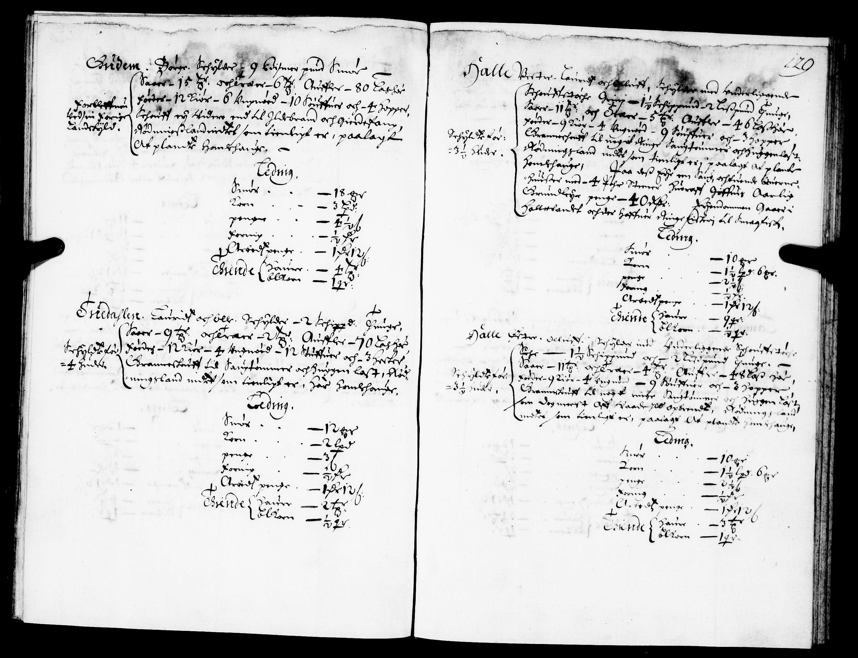 Rentekammeret inntil 1814, Realistisk ordnet avdeling, AV/RA-EA-4070/N/Nb/Nba/L0021: Brunla len, 1667, p. 128b-129a