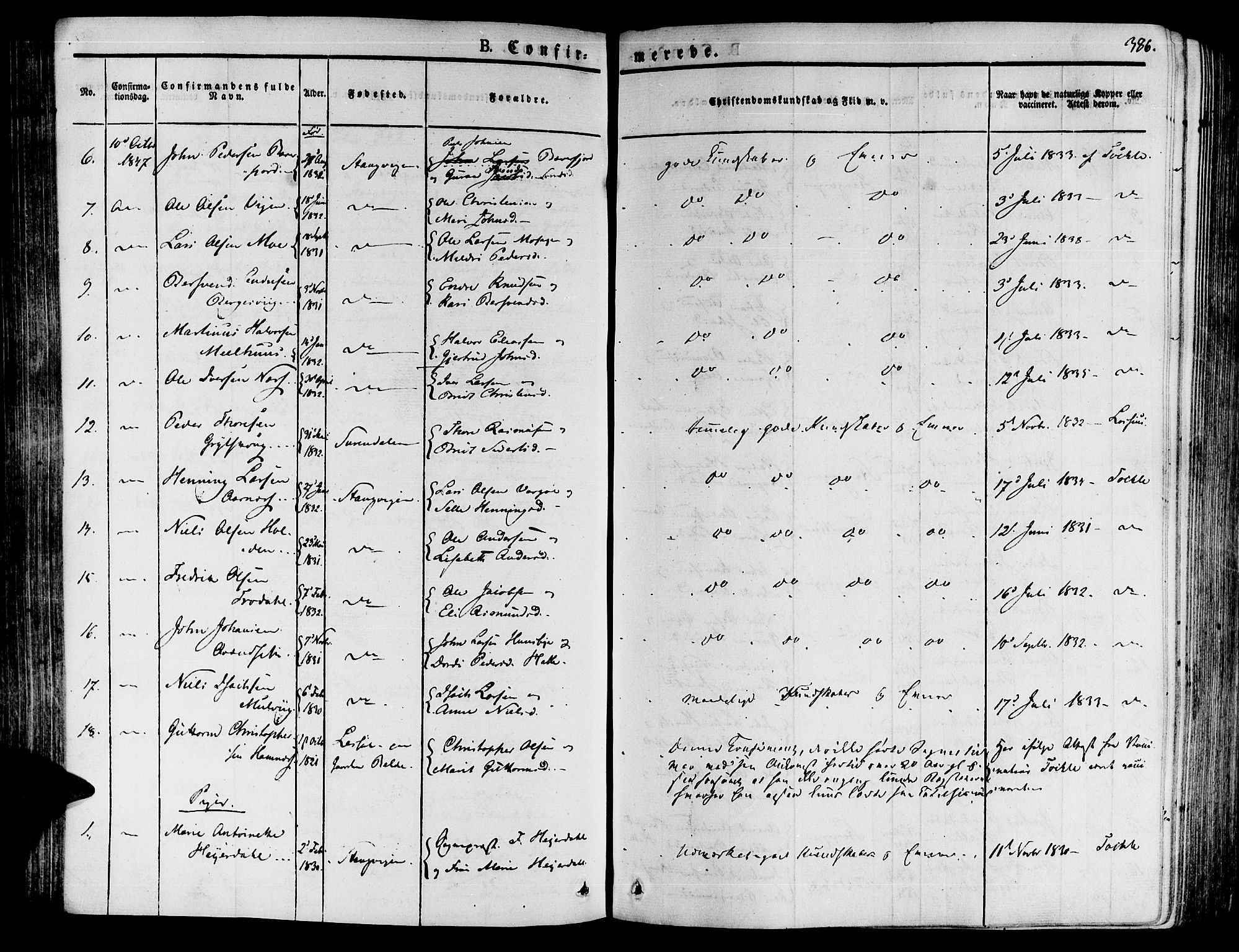 Ministerialprotokoller, klokkerbøker og fødselsregistre - Møre og Romsdal, AV/SAT-A-1454/592/L1024: Parish register (official) no. 592A03 /1, 1831-1849, p. 386