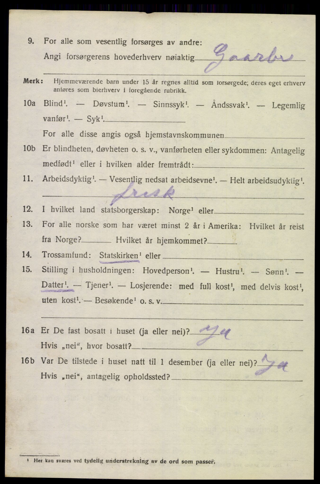 SAK, 1920 census for Spangereid, 1920, p. 3670