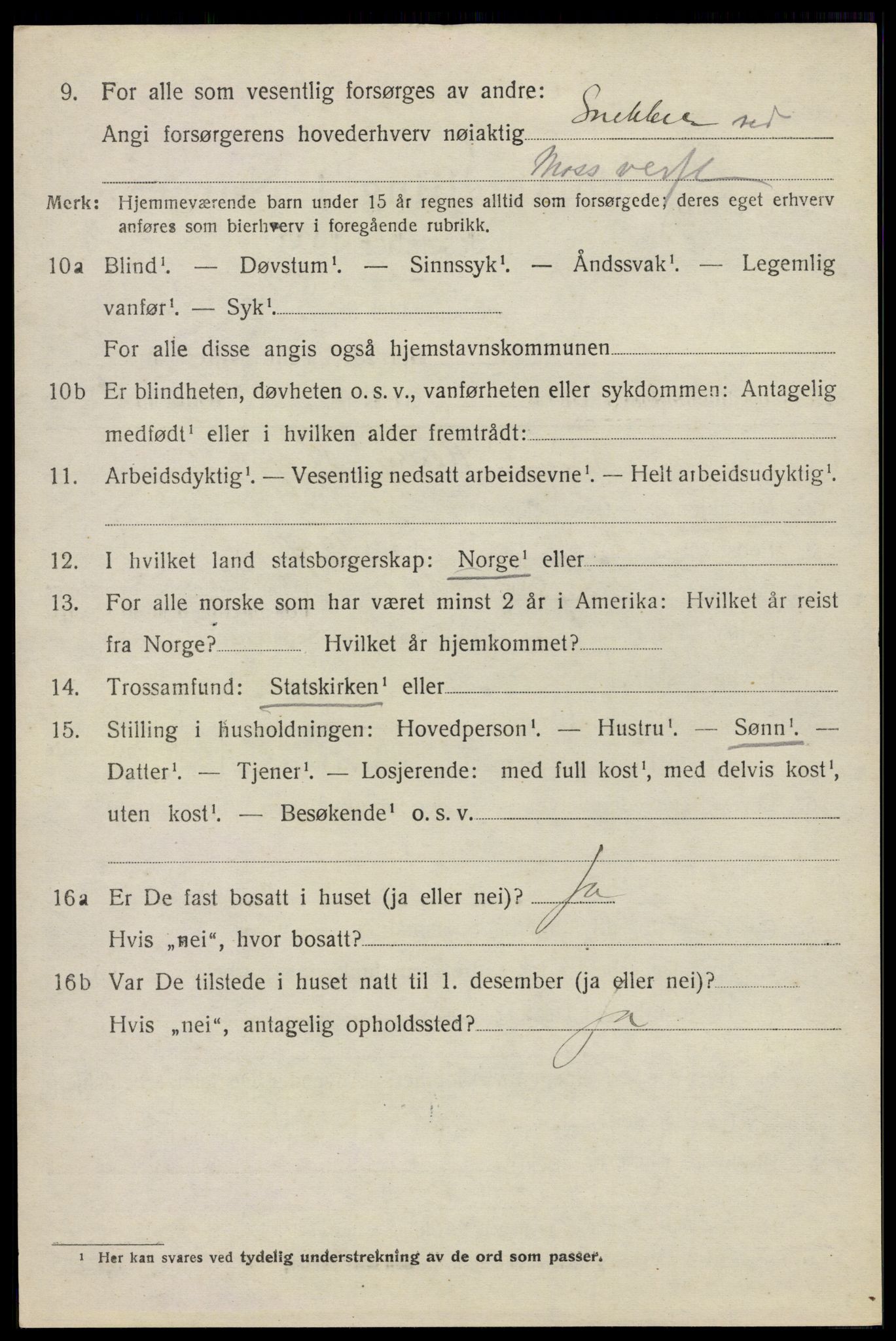 SAO, 1920 census for Moss land district, 1920, p. 4376