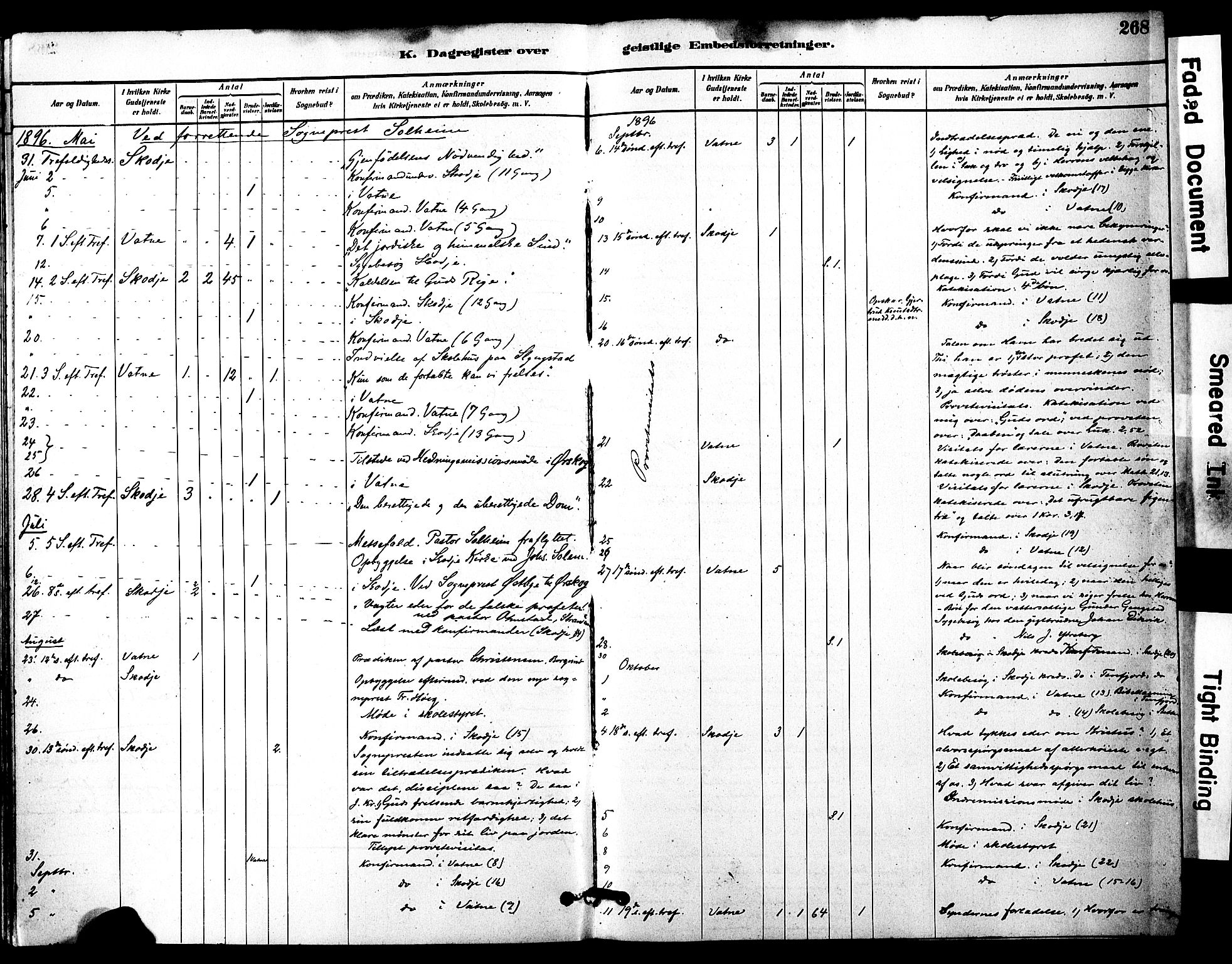 Ministerialprotokoller, klokkerbøker og fødselsregistre - Møre og Romsdal, SAT/A-1454/525/L0374: Parish register (official) no. 525A04, 1880-1899, p. 268