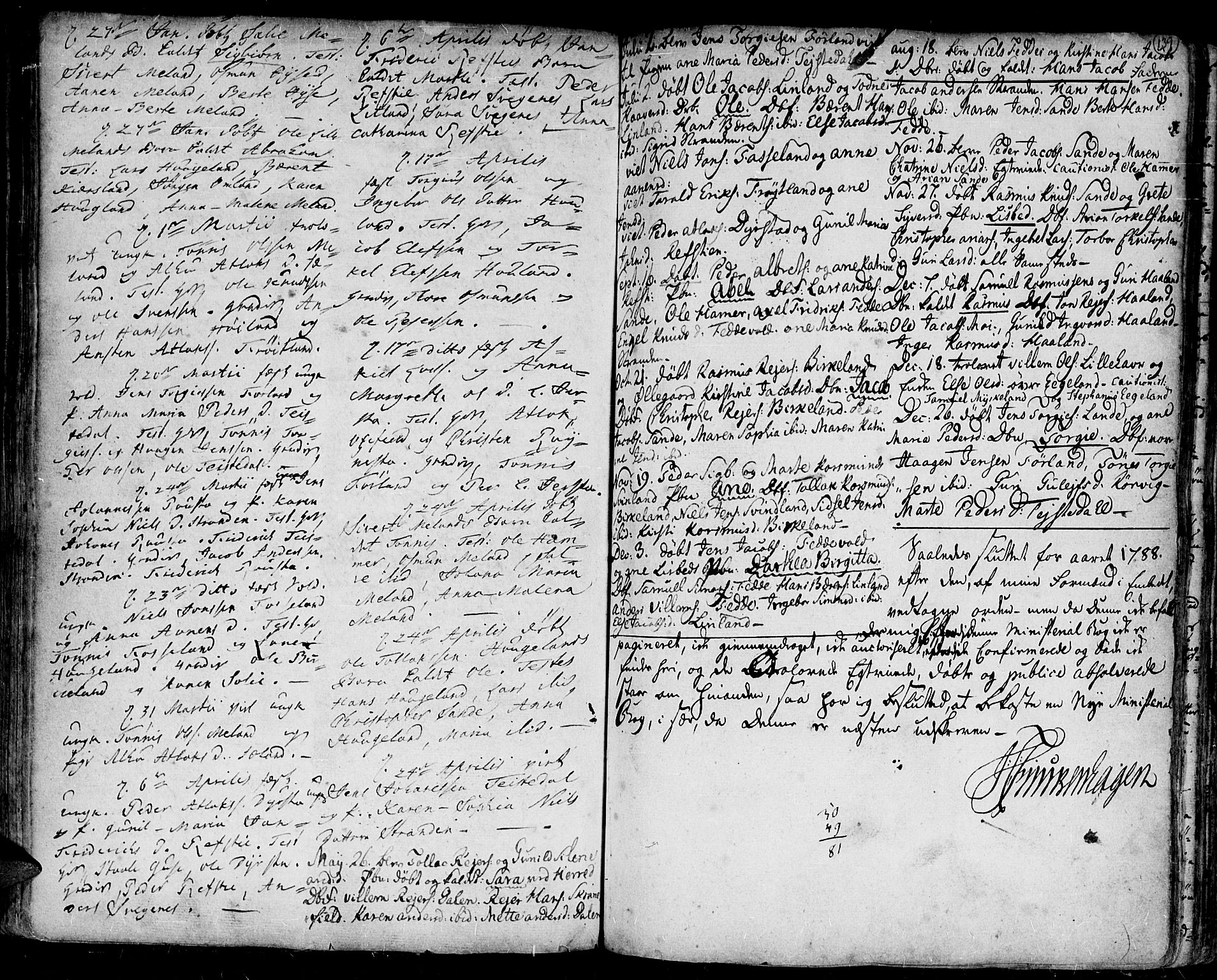 Kvinesdal sokneprestkontor, SAK/1111-0026/F/Fa/Fab/L0001: Parish register (official) no. A 1 /2, 1710-1788, p. 139