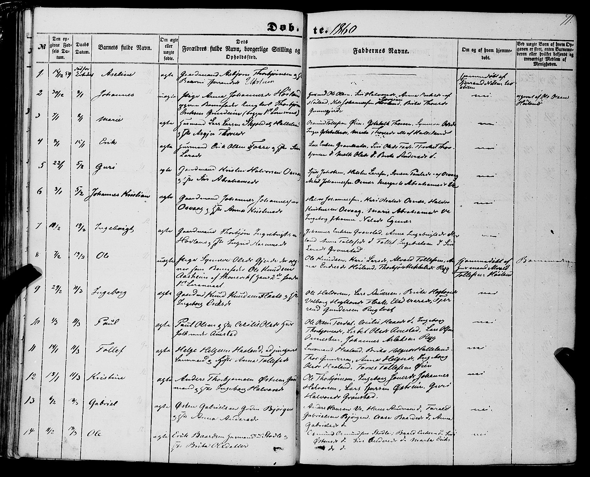 Etne sokneprestembete, AV/SAB-A-75001/H/Haa: Parish register (official) no. A 8, 1848-1862, p. 71