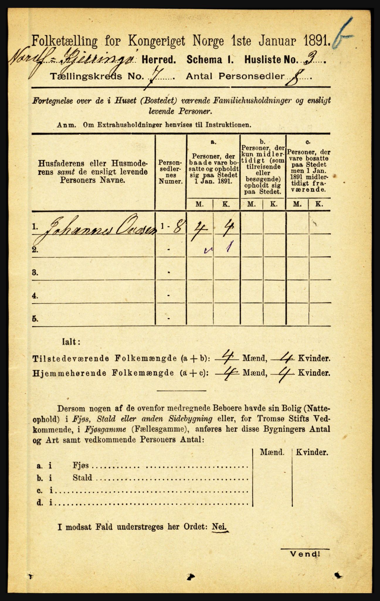 RA, 1891 census for 1846 Nordfold-Kjerringøy, 1891, p. 1742