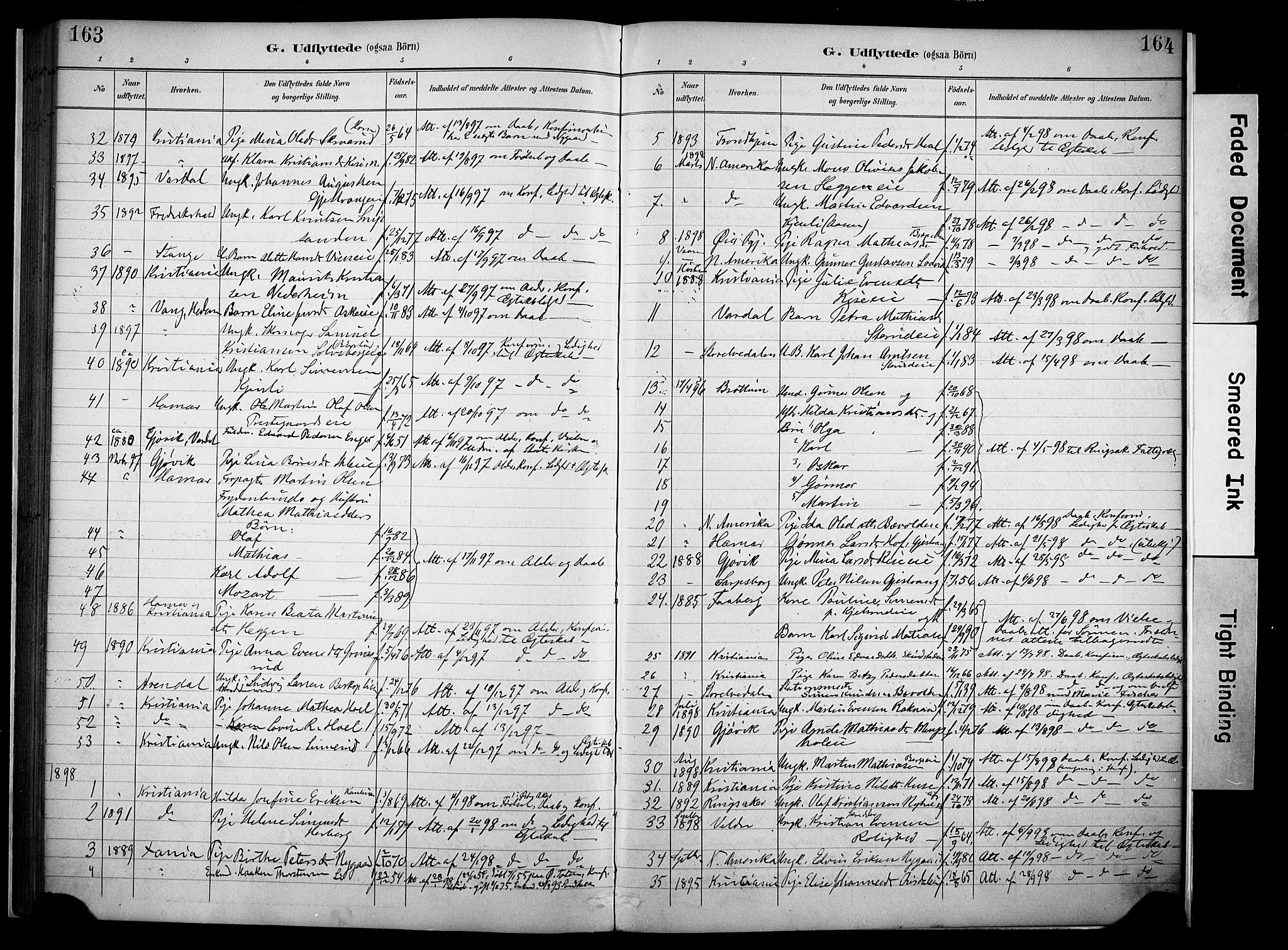 Nes prestekontor, Hedmark, AV/SAH-PREST-020/K/Ka/L0011: Parish register (official) no. 11, 1887-1905, p. 163-164