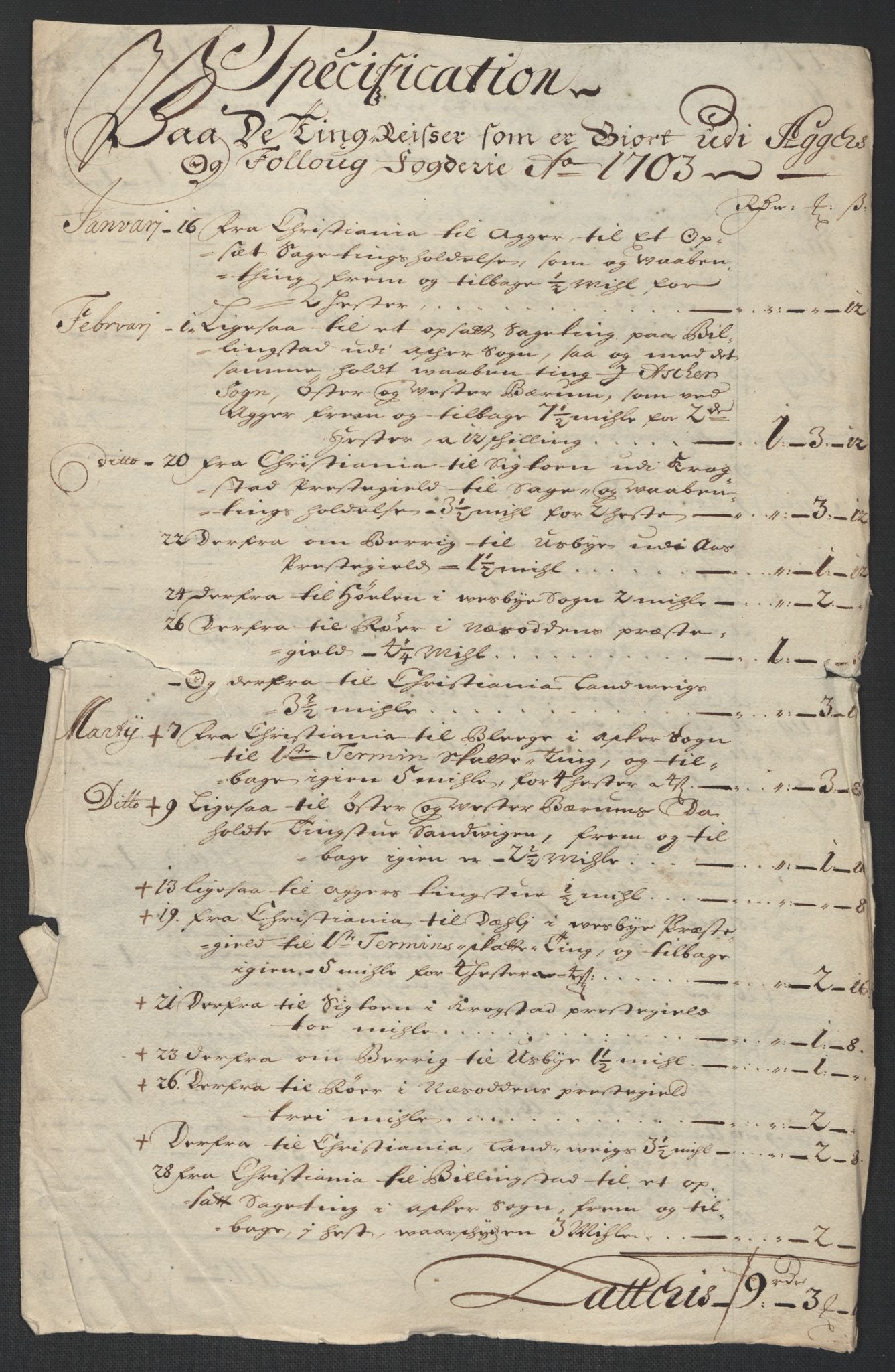 Rentekammeret inntil 1814, Reviderte regnskaper, Fogderegnskap, AV/RA-EA-4092/R10/L0445: Fogderegnskap Aker og Follo, 1703-1704, p. 255