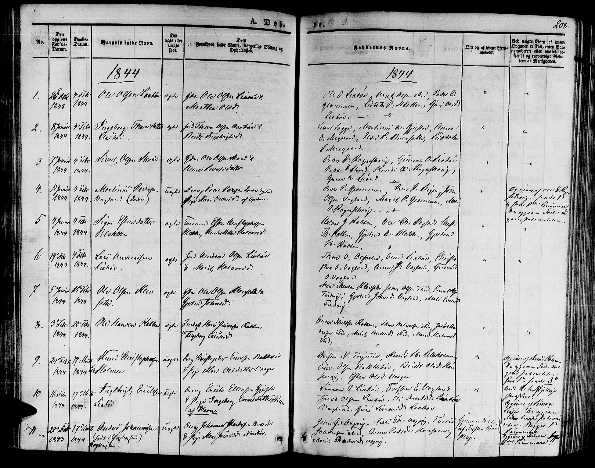 Ministerialprotokoller, klokkerbøker og fødselsregistre - Møre og Romsdal, AV/SAT-A-1454/592/L1025: Parish register (official) no. 592A03 /2, 1831-1849, p. 208