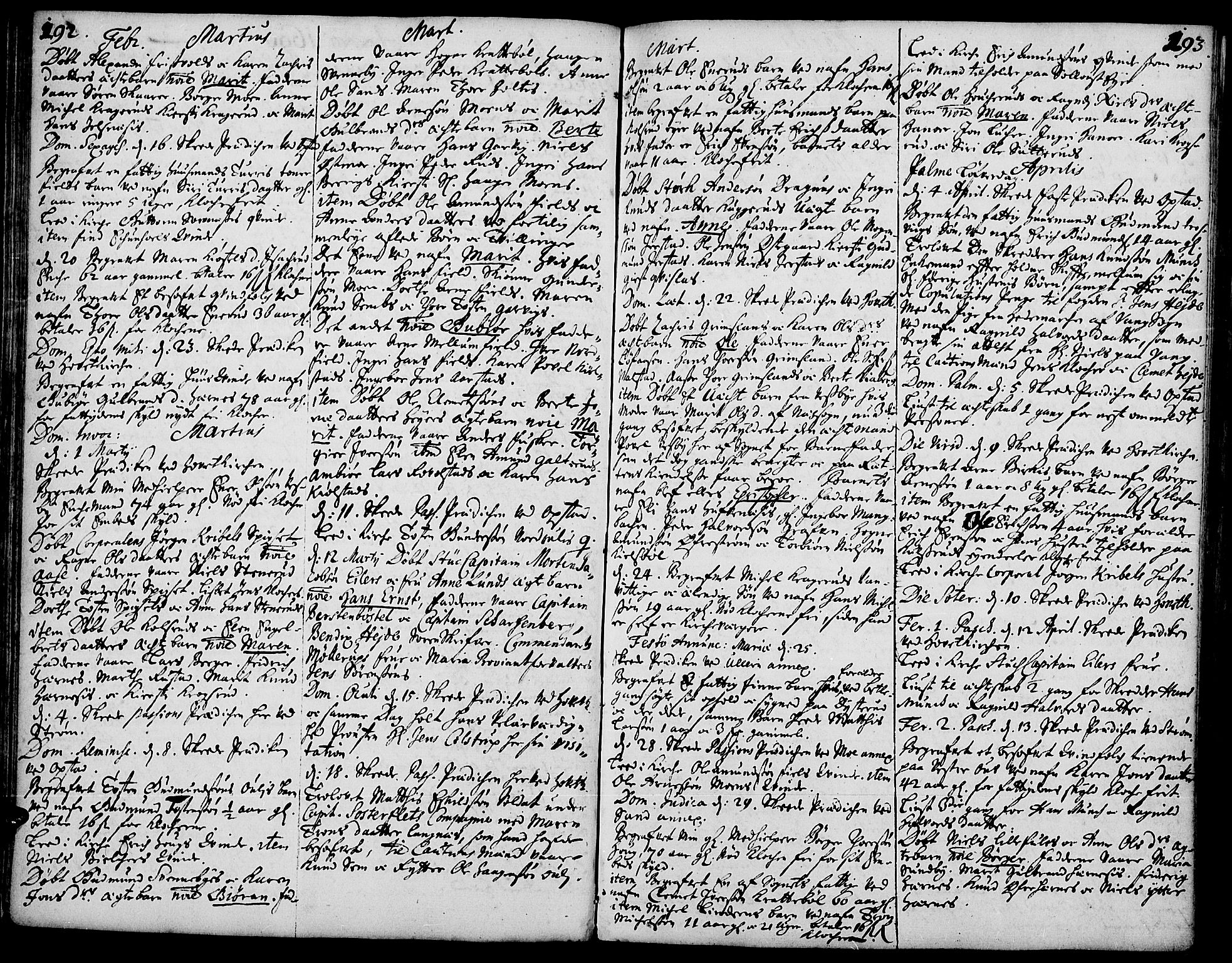 Strøm-Odalen prestekontor, AV/SAH-PREST-028/H/Ha/Haa/L0001: Parish register (official) no. 1, 1689-1715, p. 192-193