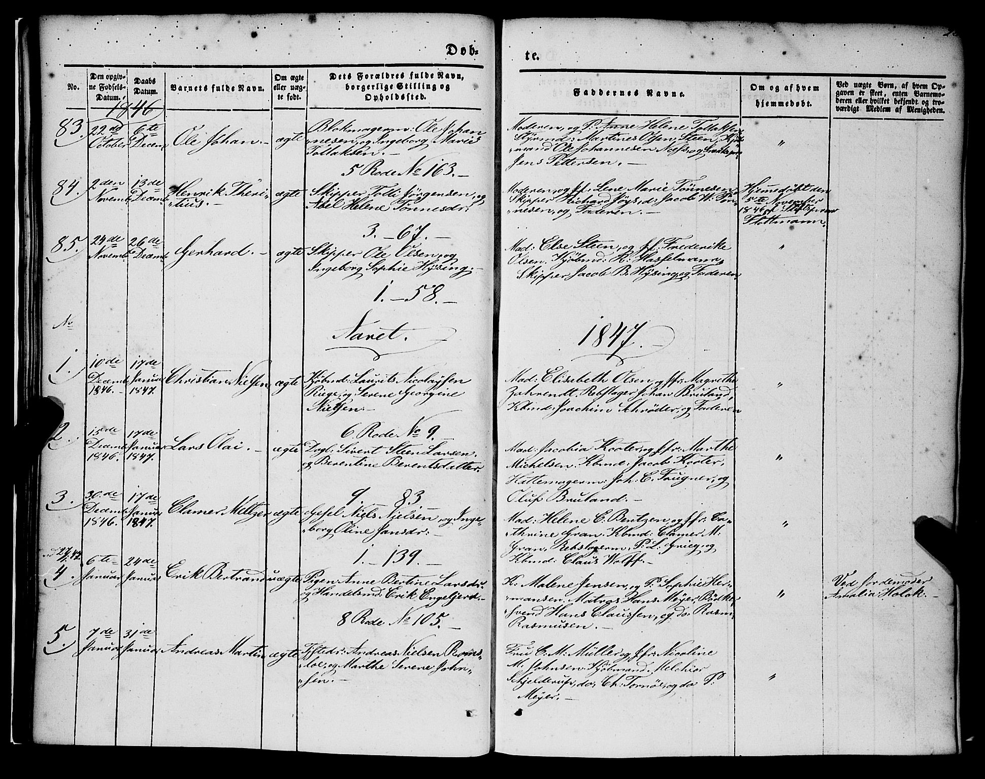 Nykirken Sokneprestembete, SAB/A-77101/H/Haa/L0014: Parish register (official) no. B 1, 1844-1858, p. 23
