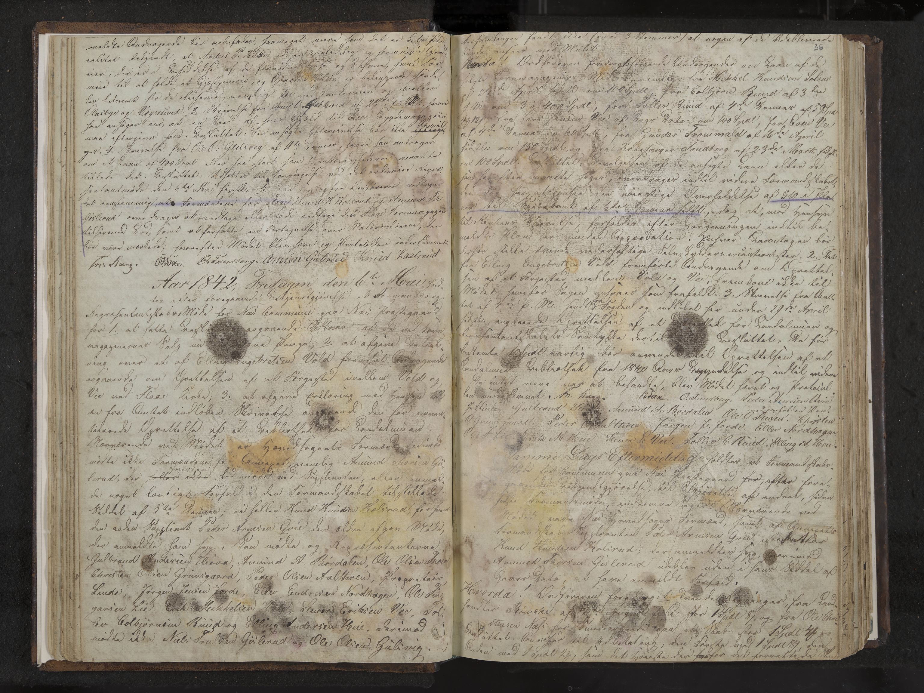 Nes formannskap og sentraladministrasjon, IKAK/0616021-1/A/Aa/L0001: Møtebok med register, 1838-1875, p. 36
